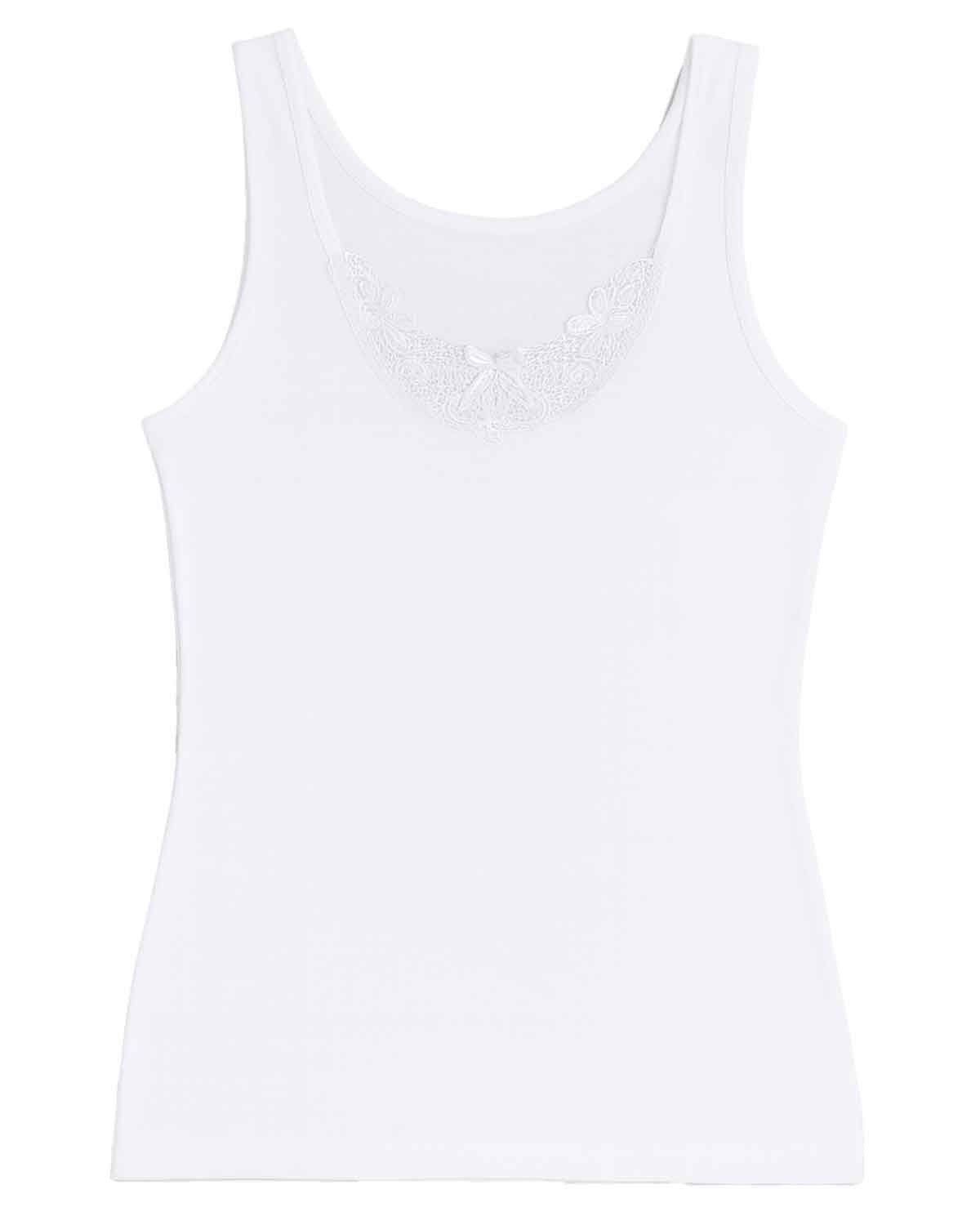 Vedonis Seamless Embroidered Sleeveless Camisole - White - Country Collection