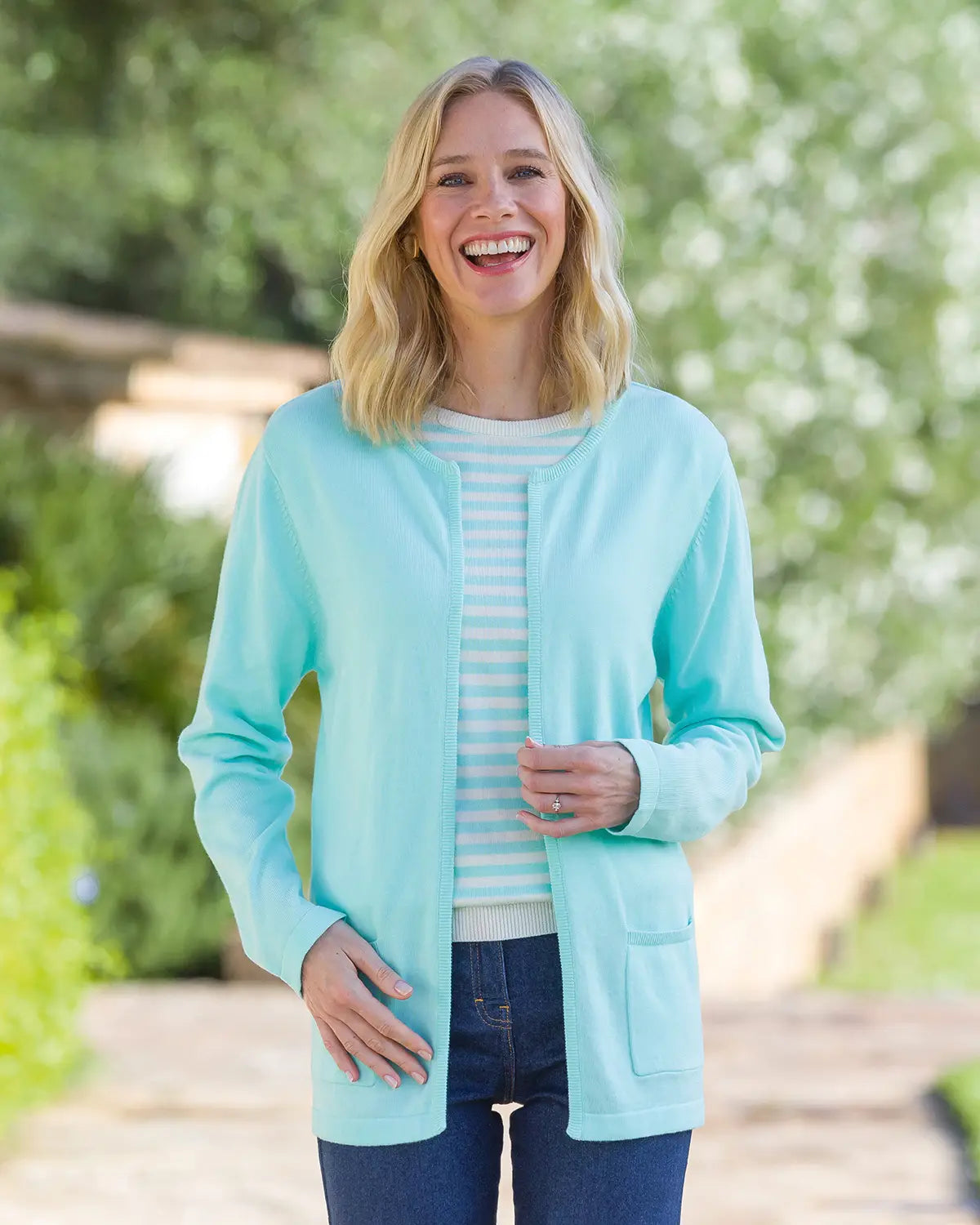 Ladies’ Carla Pure Cotton Edge-to-Edge Cardigan