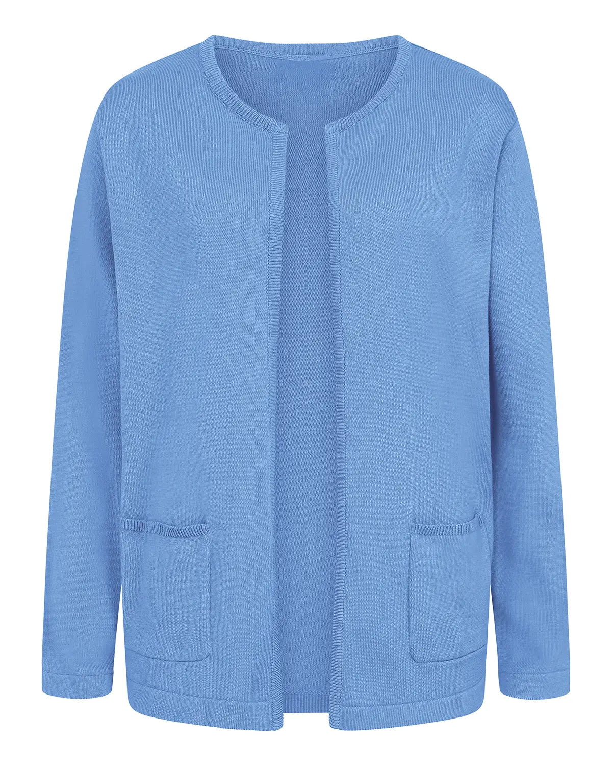 Ladies’ Carla Pure Cotton Edge-to-Edge Cardigan – Iris