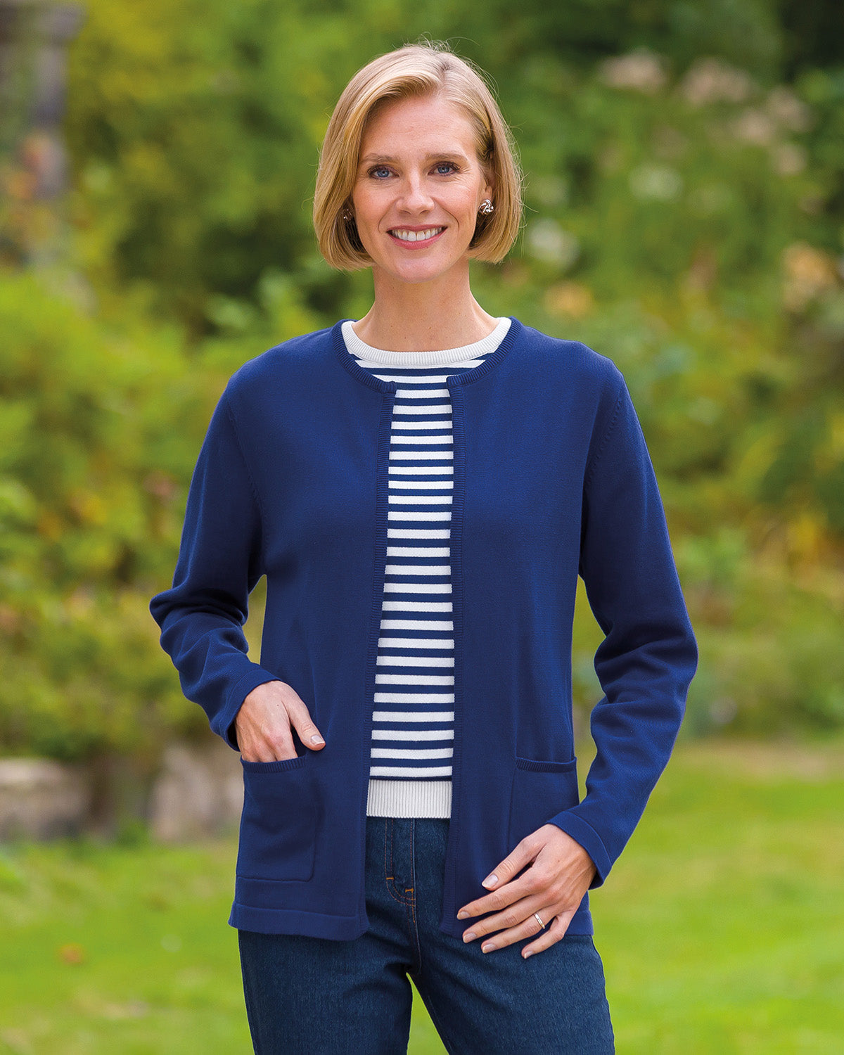 Ladies’ Carla Pure Cotton Edge-to-Edge Cardigan