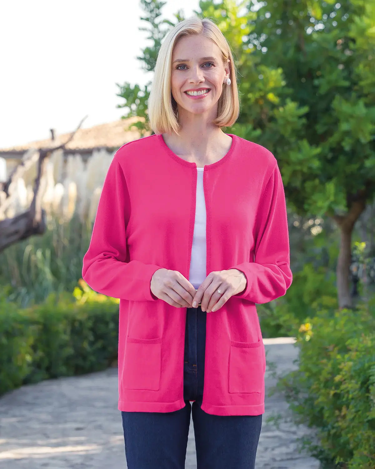 Ladies’ Carla Pure Cotton Edge-to-Edge Cardigan