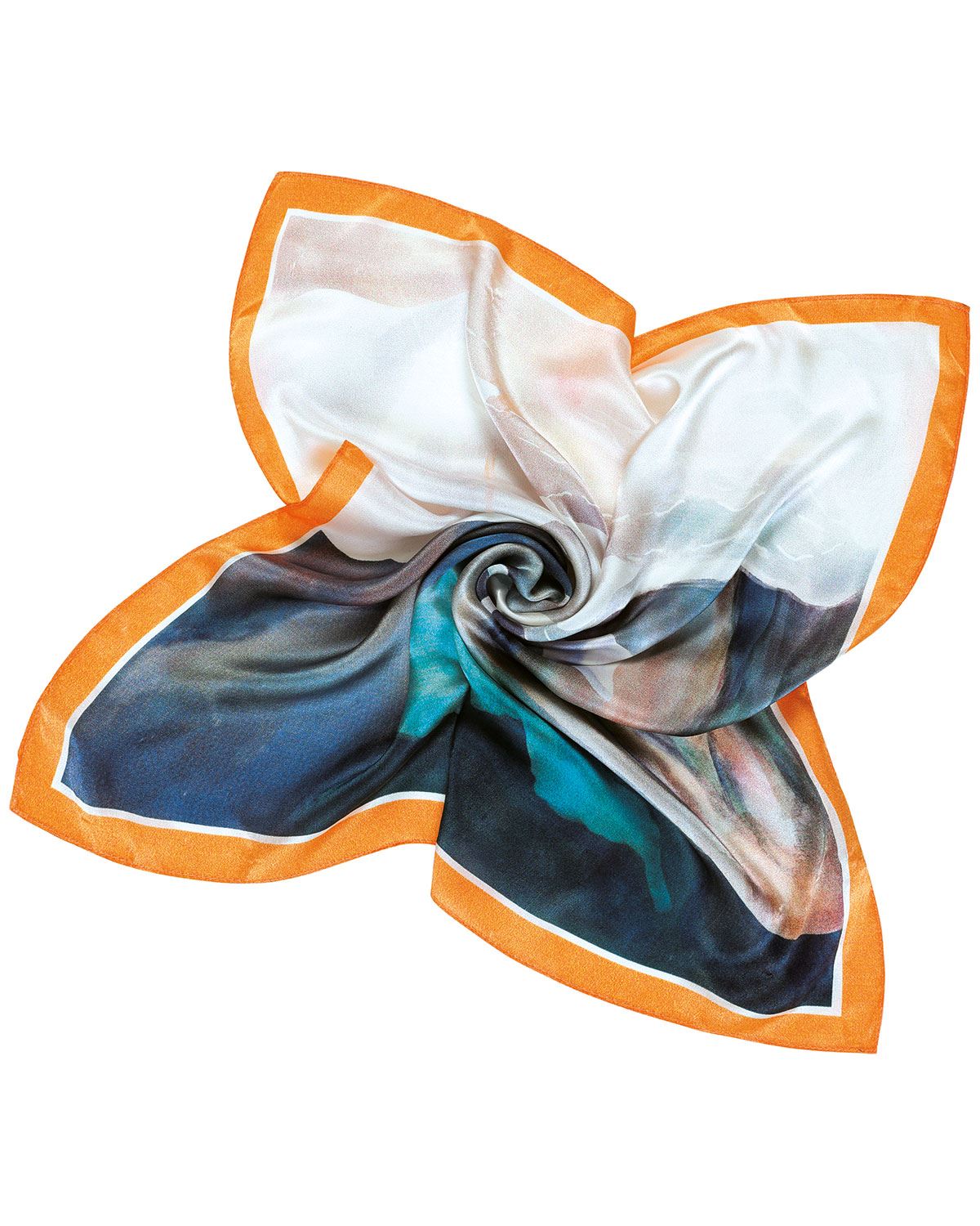 Betsy Ocean Scene Patterned Ladies Silk Scarf - Country Collection
