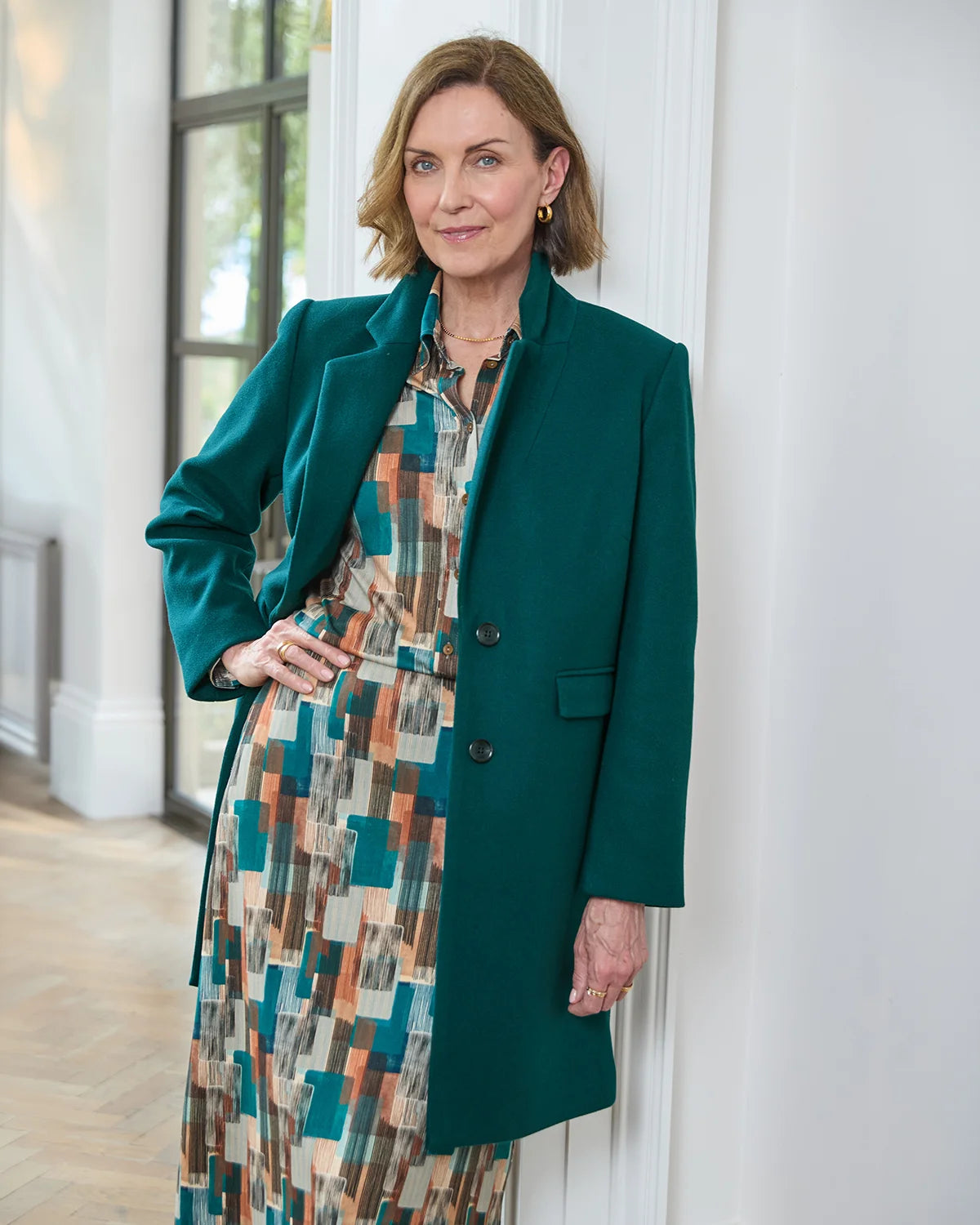 Cassandra Lined Coat - Forest Green