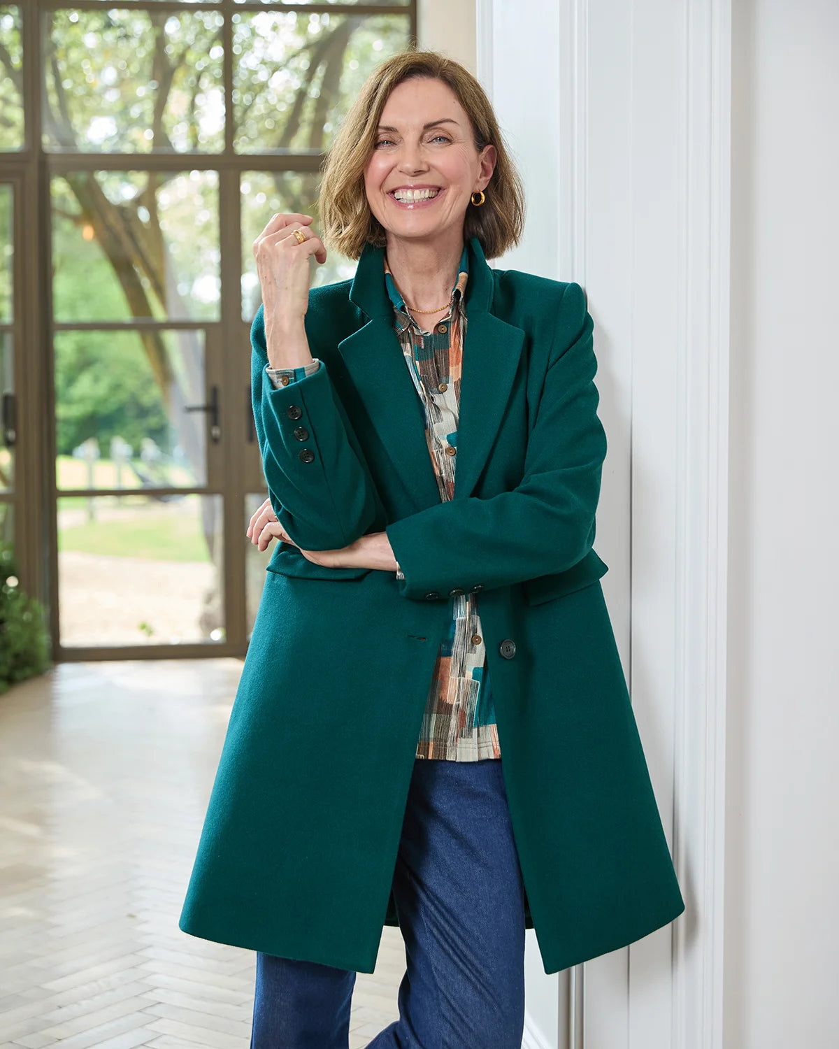 Cassandra Lined Coat - Forest Green