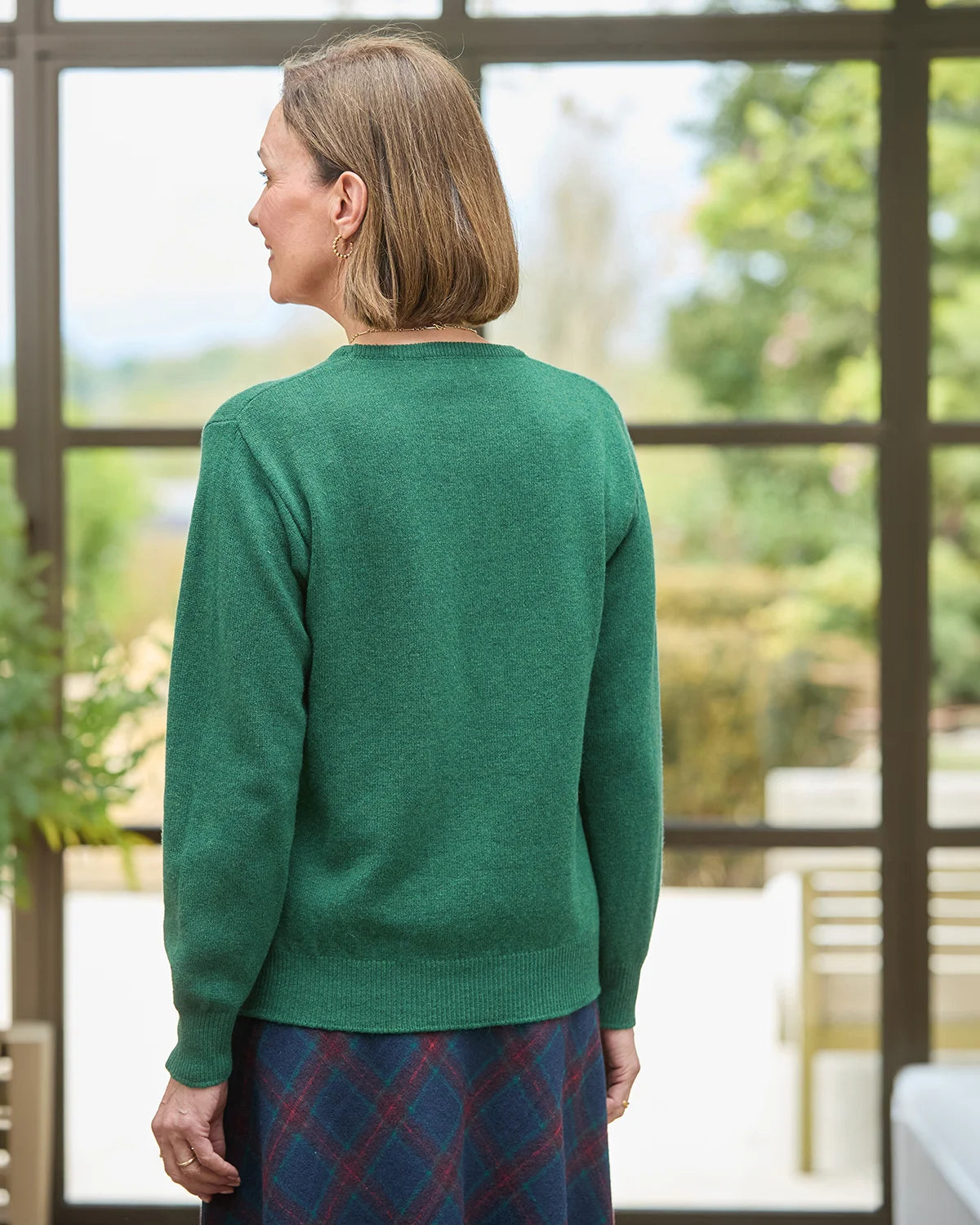 Ladies’ Pure Lambswool Crew Neck Jumper – Forest