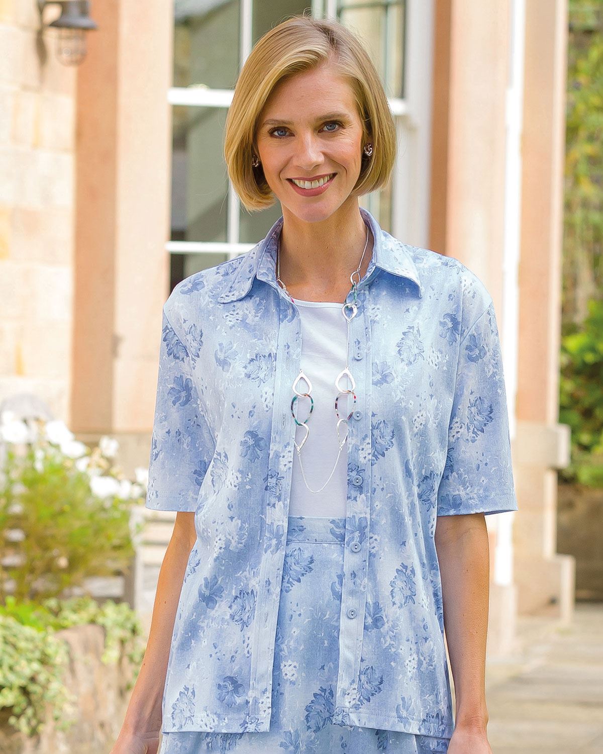 Frances Pure Silky Cotton Short Sleeve Blouse - Image 2 - Country Collection