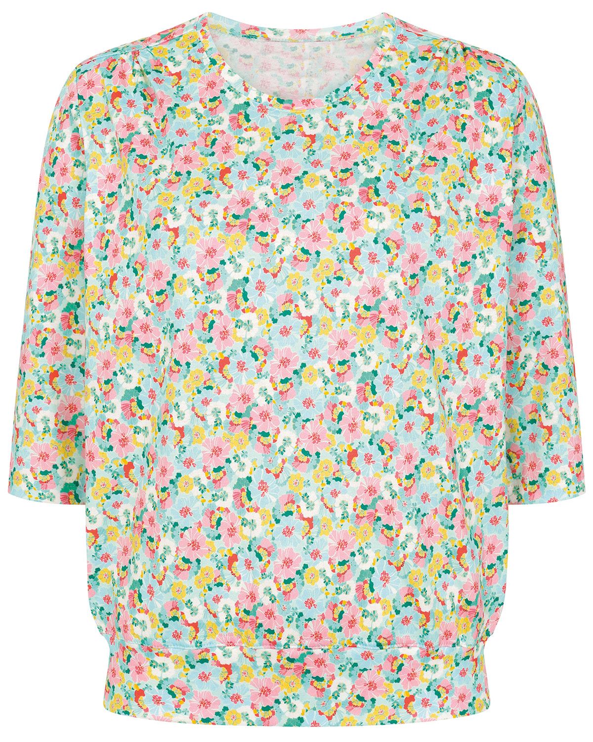 Ginnie Floral Cotton 3/4 Sleeve Blouson Top - Image 2 - Country Collection