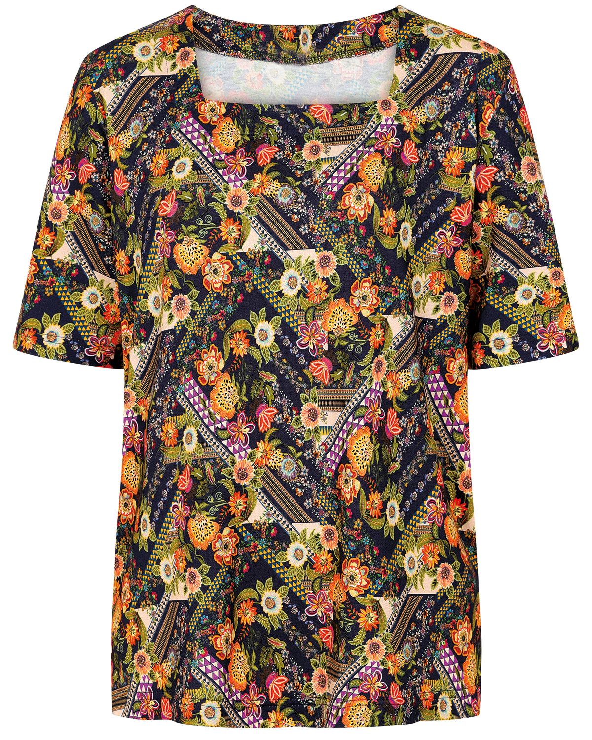Sasha Floral Square Neck Short Sleeve Top - Image 2 - Country Collection