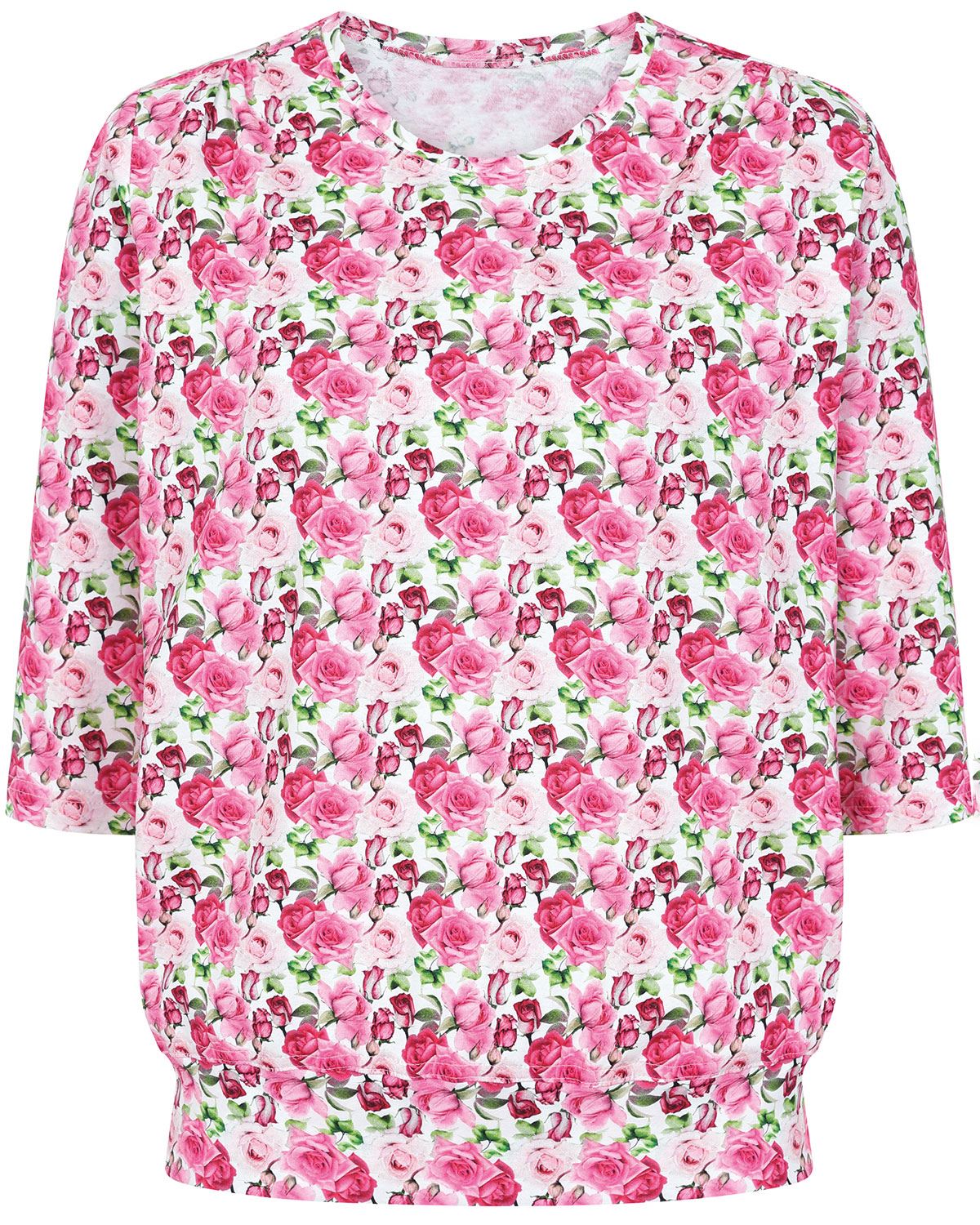 Kelly Floral Cotton 3/4 Sleeve Blouson Top - Image 2 - Country Collection