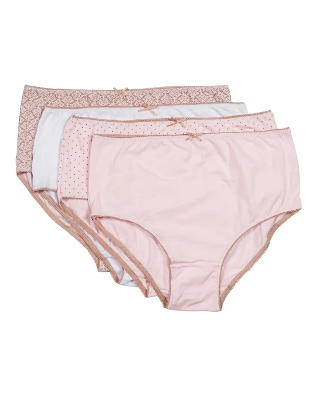 Slenderella Cotton Comfort Midi Brief - Pink