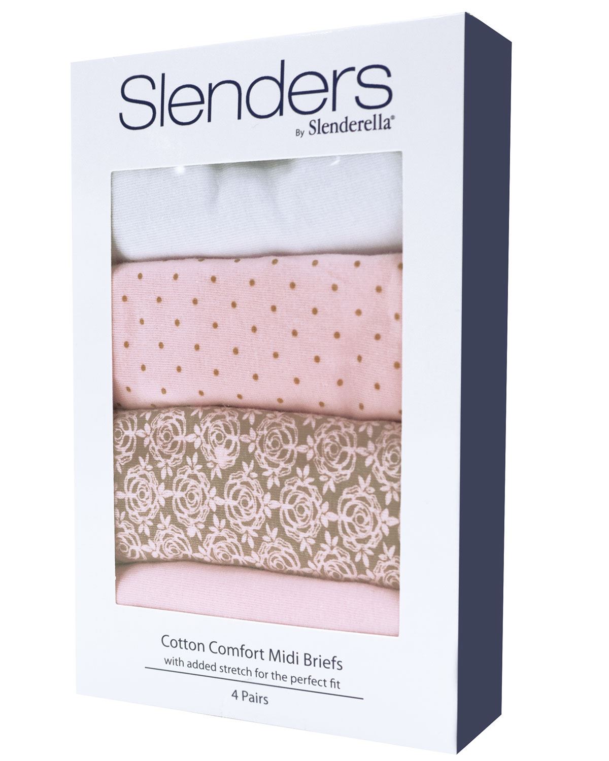 Slenderella Cotton Comfort Midi Brief - Pink - Country Collection