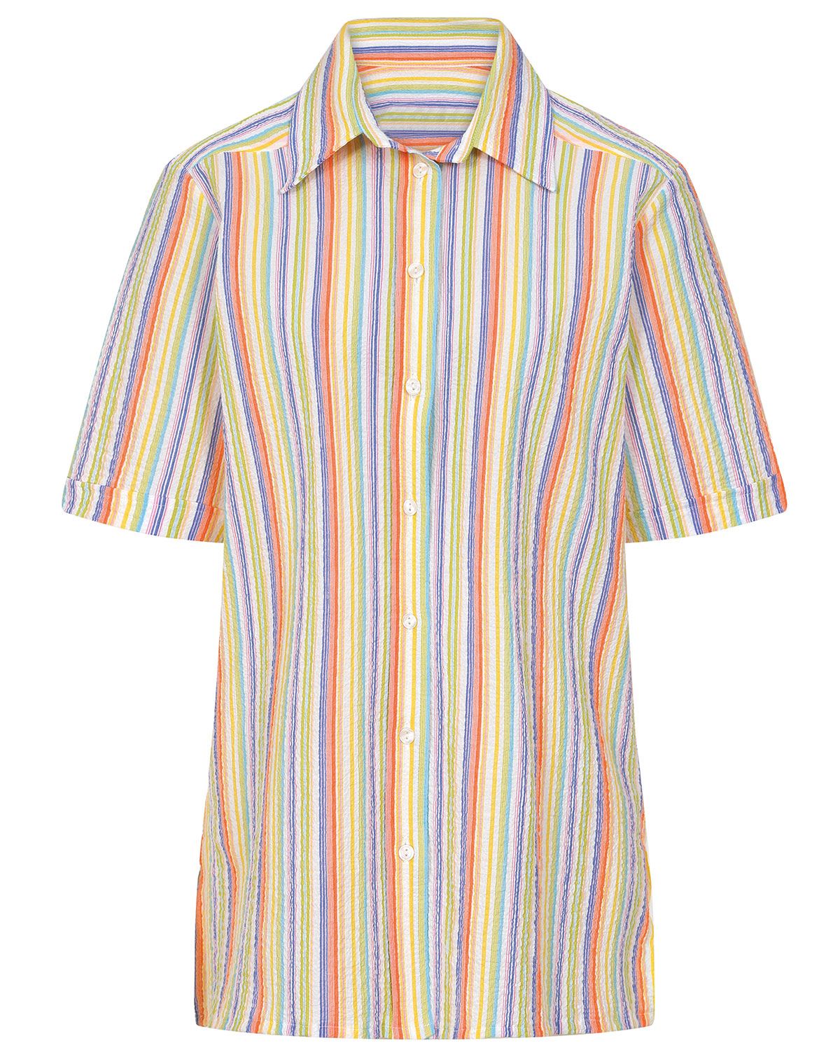 Marley Striped Short Sleeve Seersucker Blouse - Image 2 - Country Collection