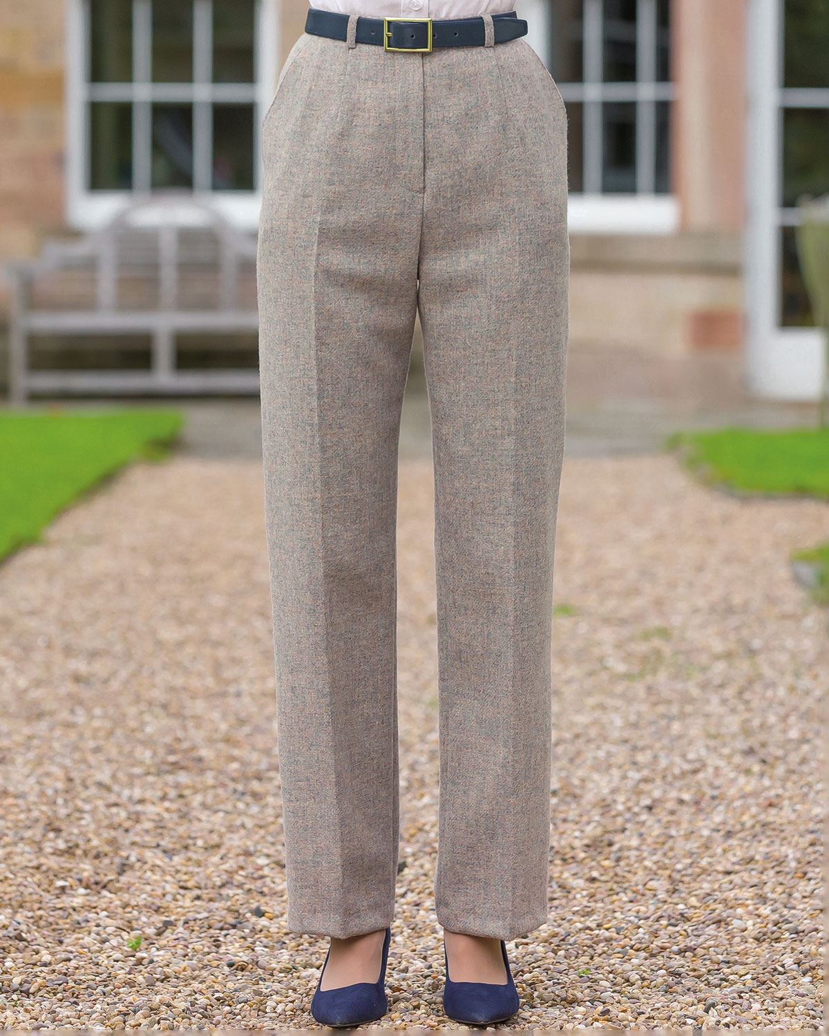 Corfu Ladies Pure Shetland Wool Tweed Trousers - Country Collection