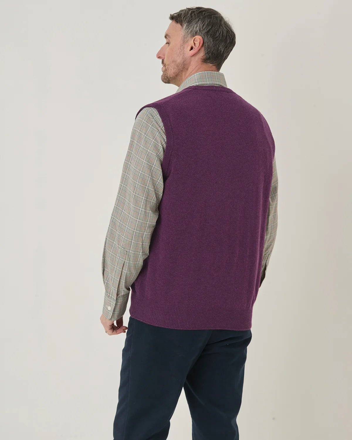Lambswool Slipover  Mens - Grape