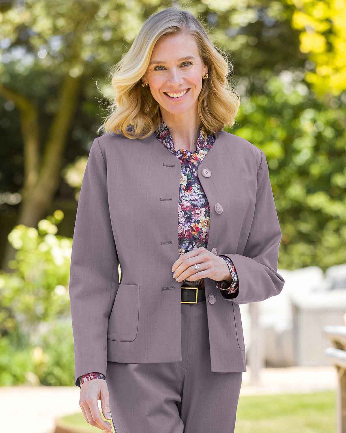 Sandown Wool Mix Fully Lined Ladies Jacket - Mauve - Country Collection