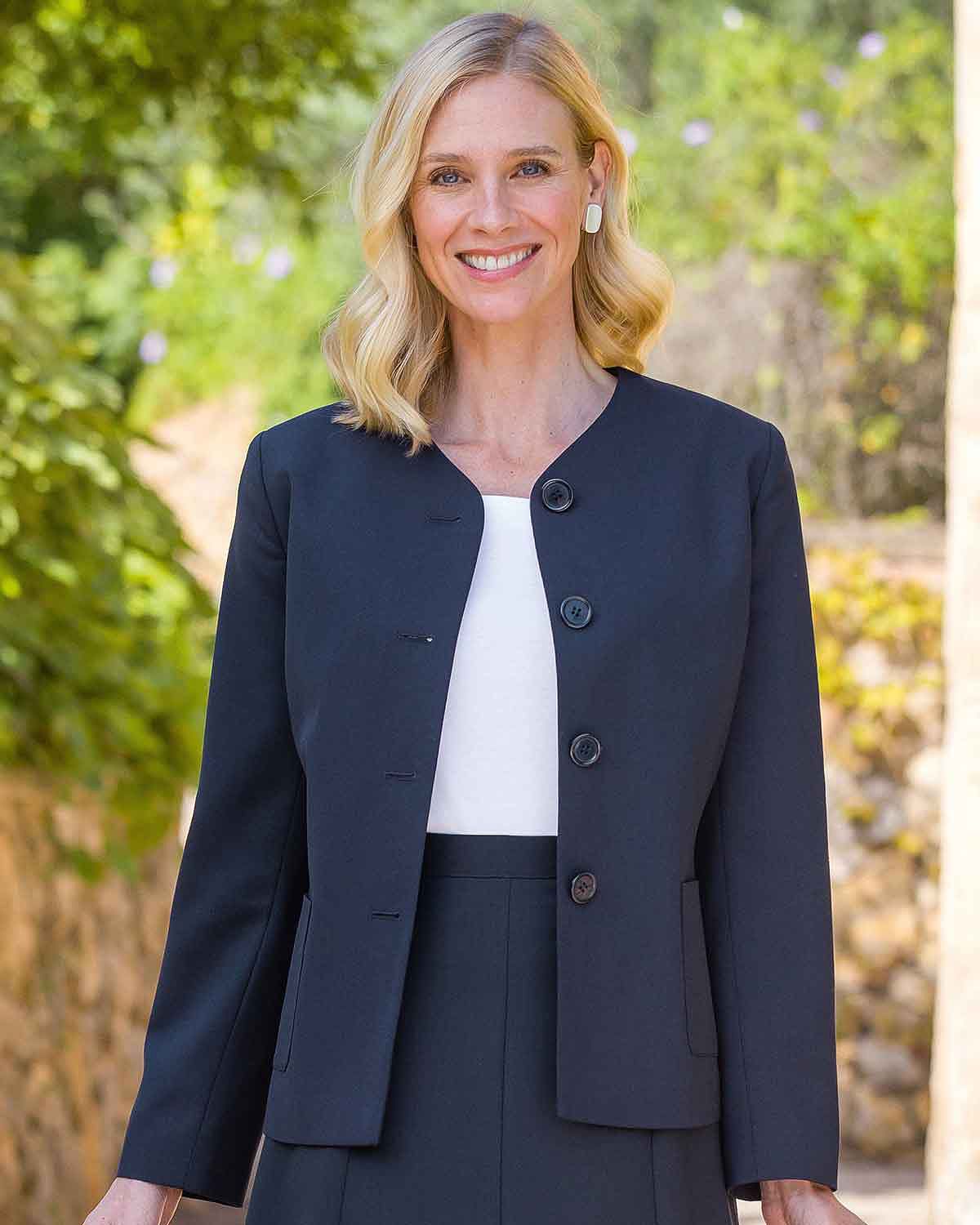 Sandown Wool Mix Fully Lined Ladies Jacket - Navy - Country Collection