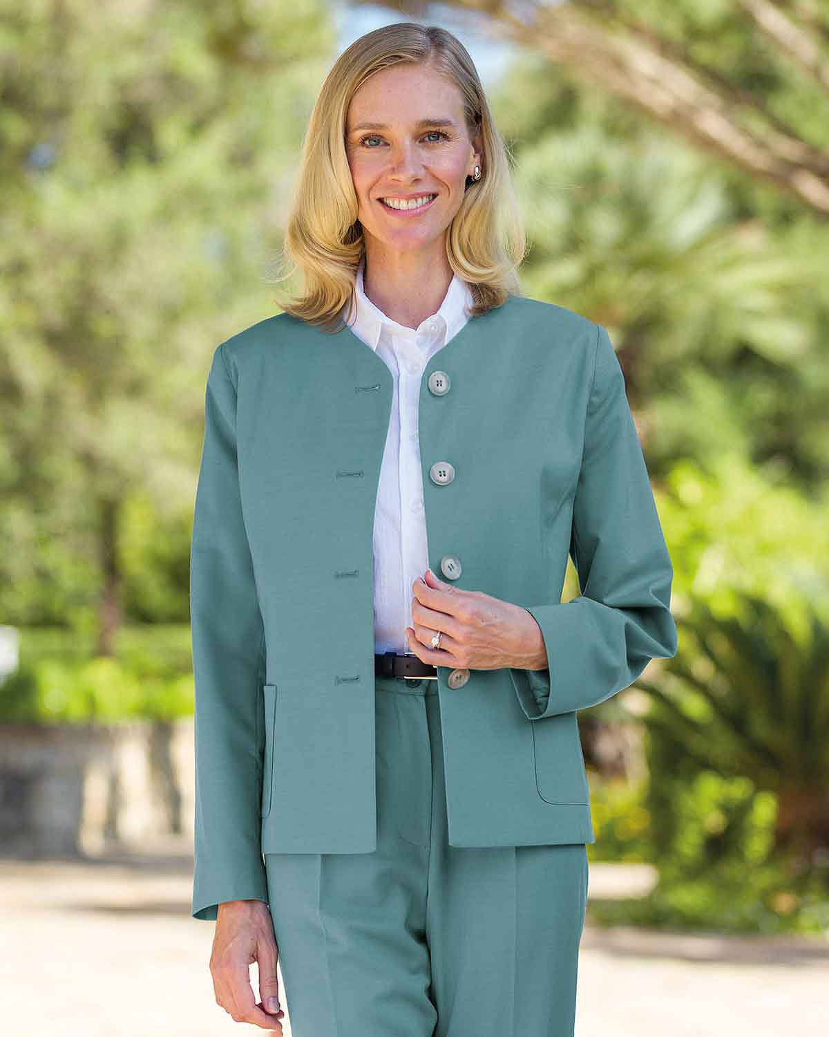 Sandown Wool Mix Fully Lined Ladies Jacket - Ocean - Country Collection