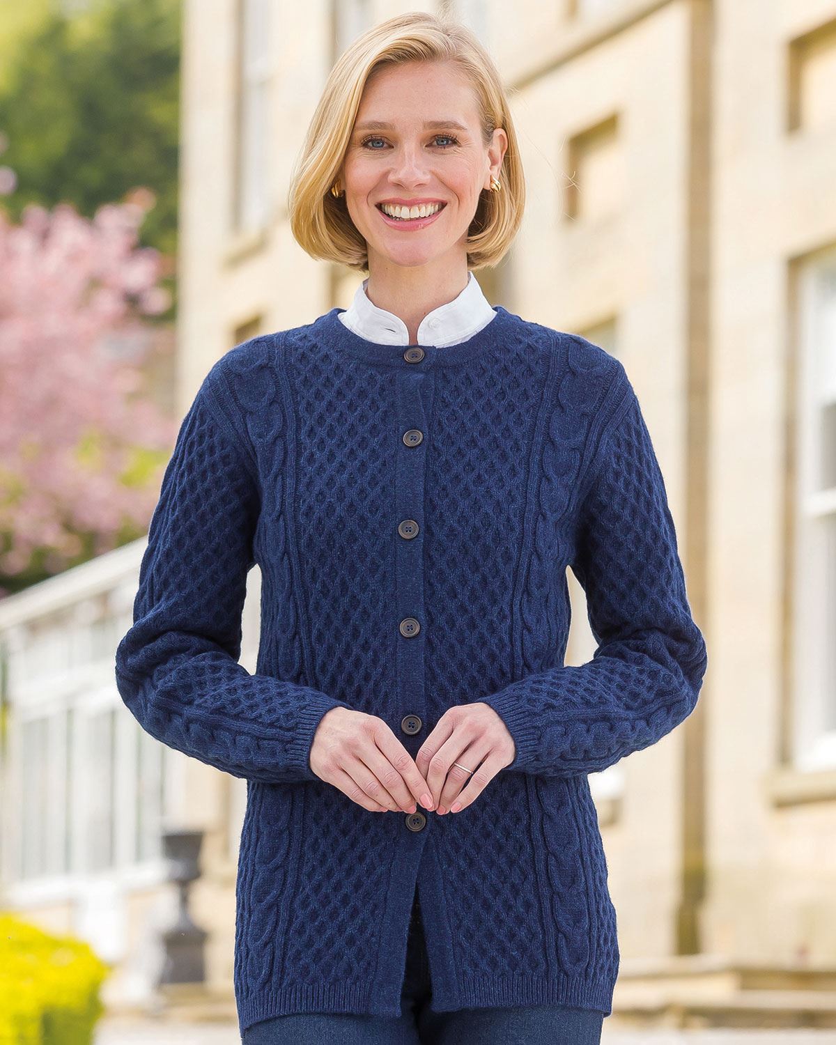 Maddy Lambswool Arran Knit Cardigan - Country Collection