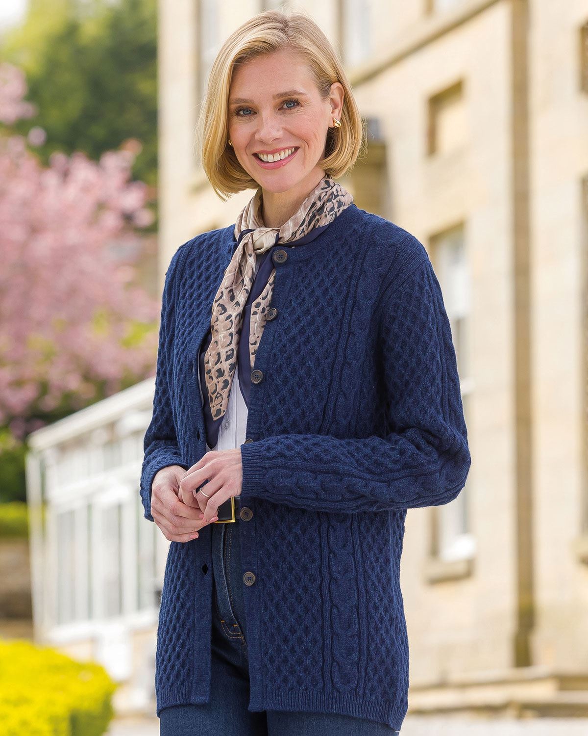 Maddy Lambswool Arran Knit Cardigan - Image 2 - Country Collection