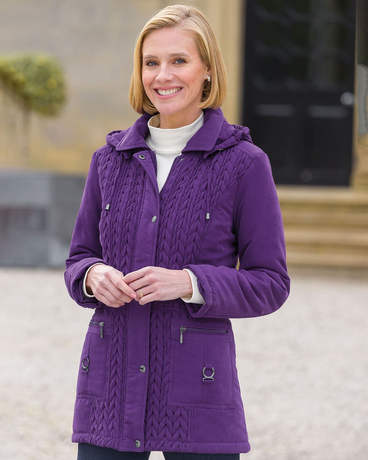 Marcia Soft Touch Padded Jacket - Dark Purple - Country Collection