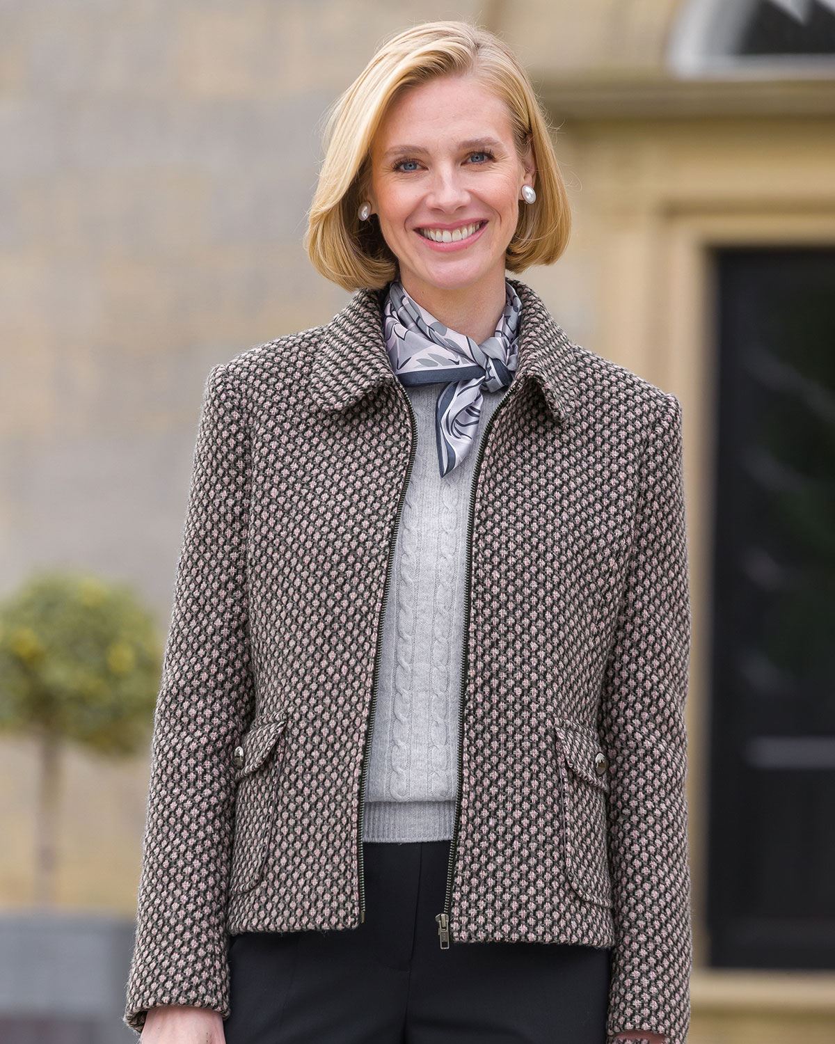 Maidstone Checked Tweed Zipped Jacket - Image 2 - Country Collection