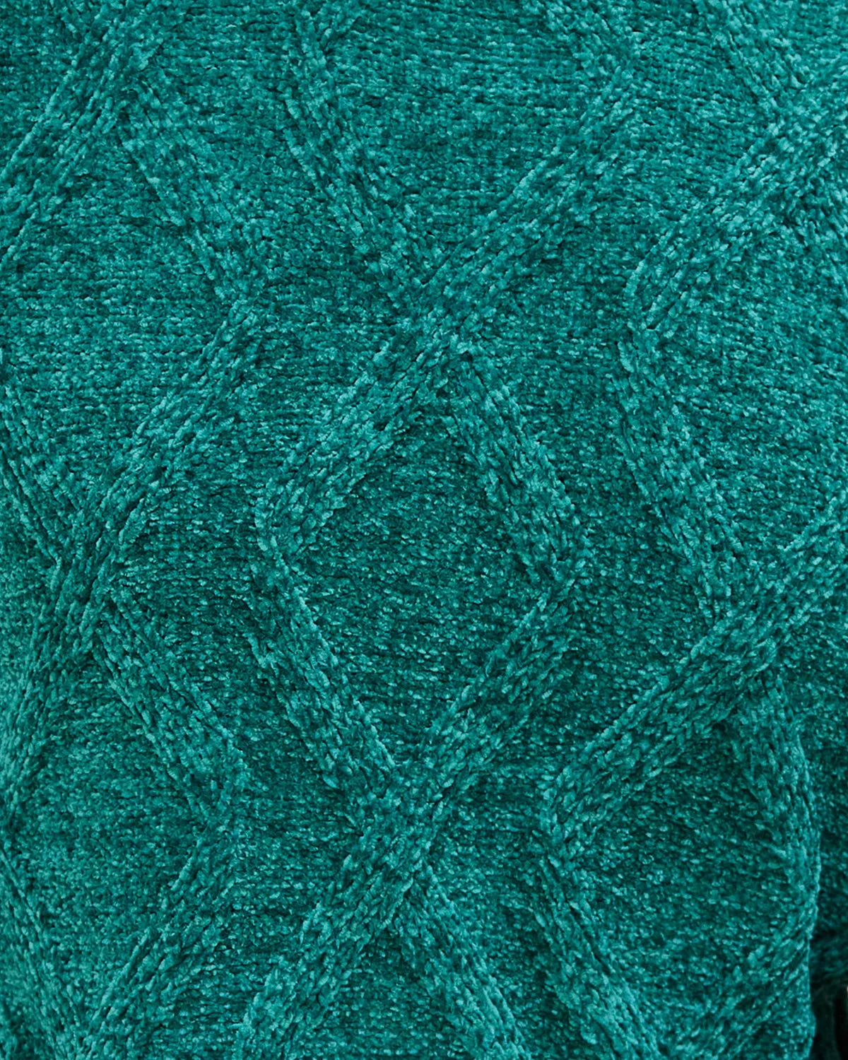 Gretchen Chanille Diamond Knit Jumper - Dark Green