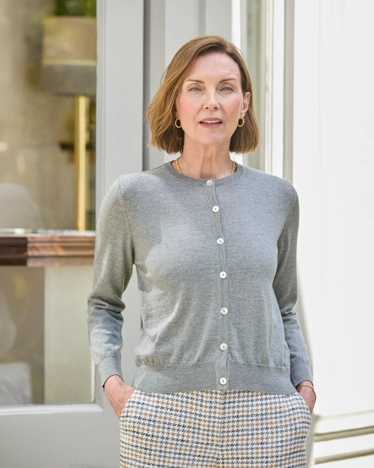 Merino Short Cardigan - Grey