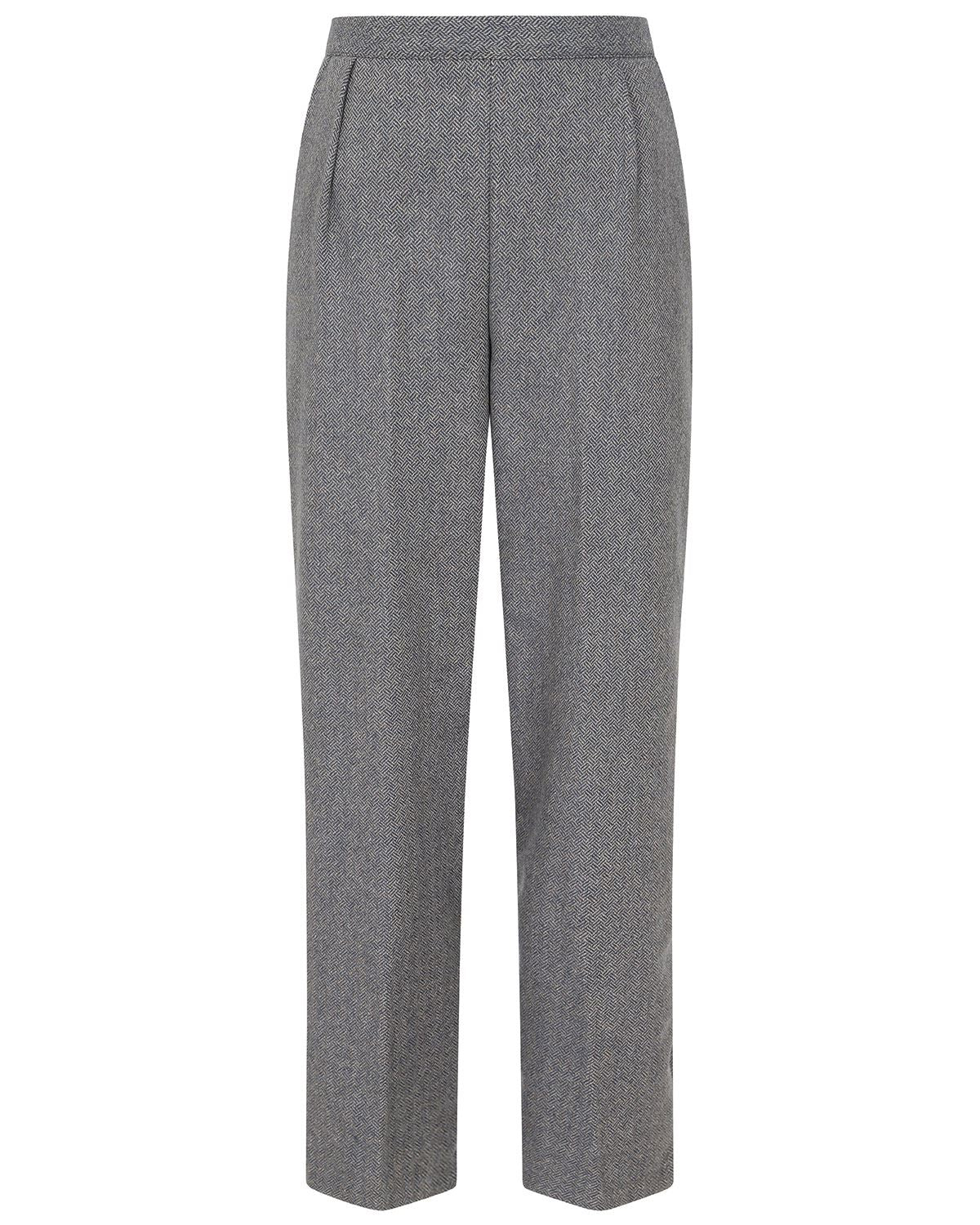 Medway Herringbone Pull On Wool Blend Tweed Trousers - Image 2 - Country Collection