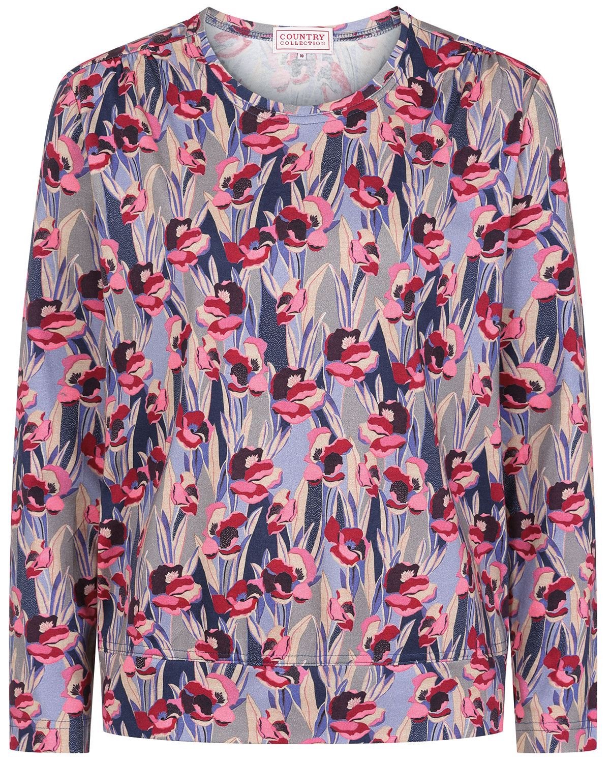 Octavia Floral Cotton Long Sleeve Blouson Top - Image 2 - Country Collection