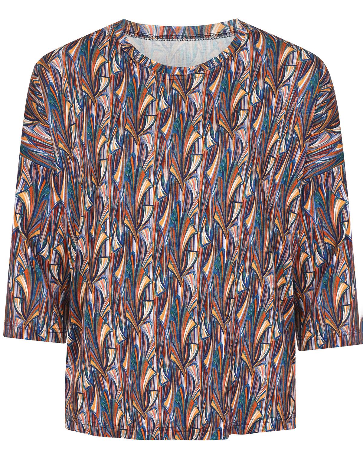 Faye Patterned Crew Neck Dolman Sleeve Top - Image 2 - Country Collection