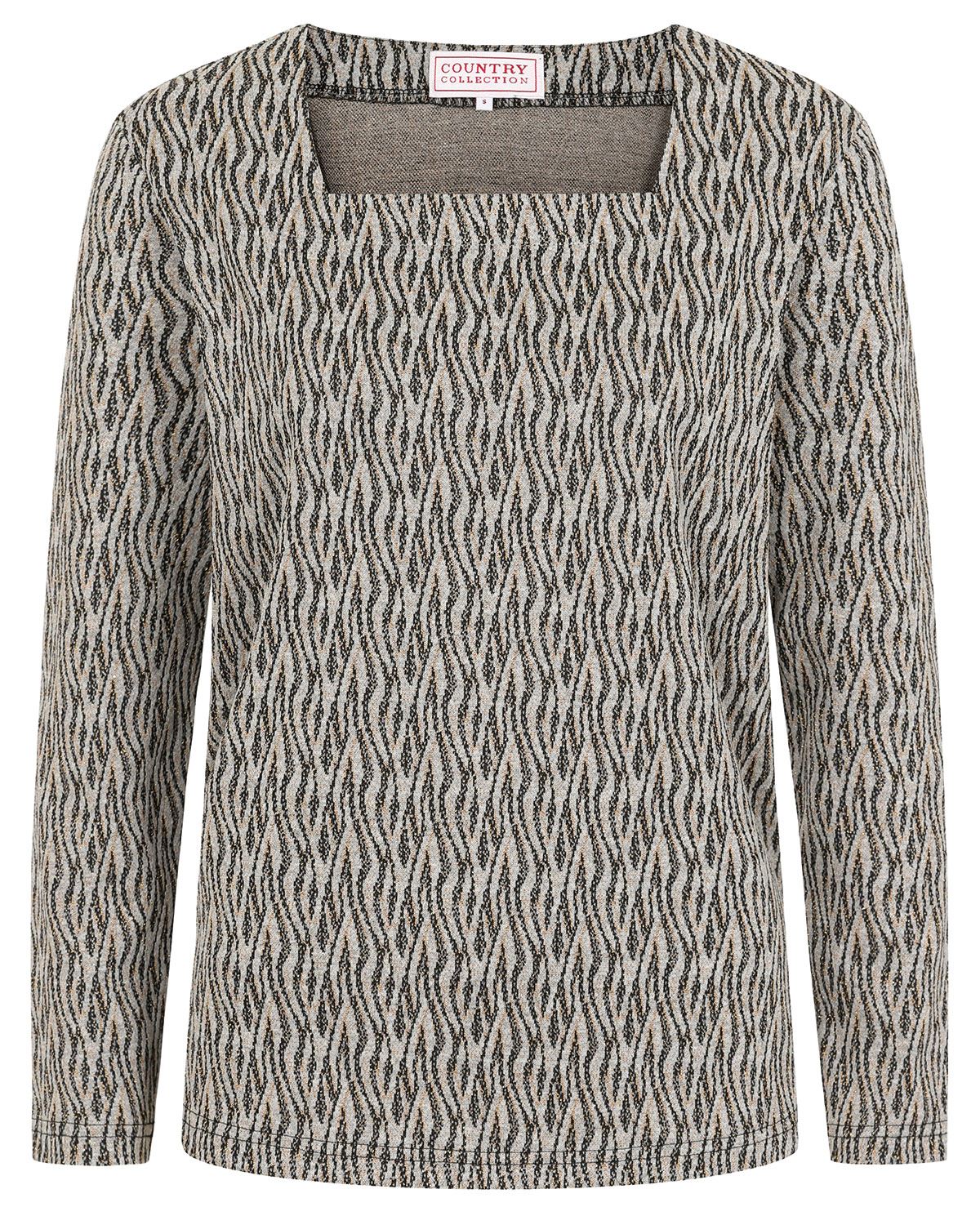Shelly Patterned Square Neck Top - Image 2 - Country Collection