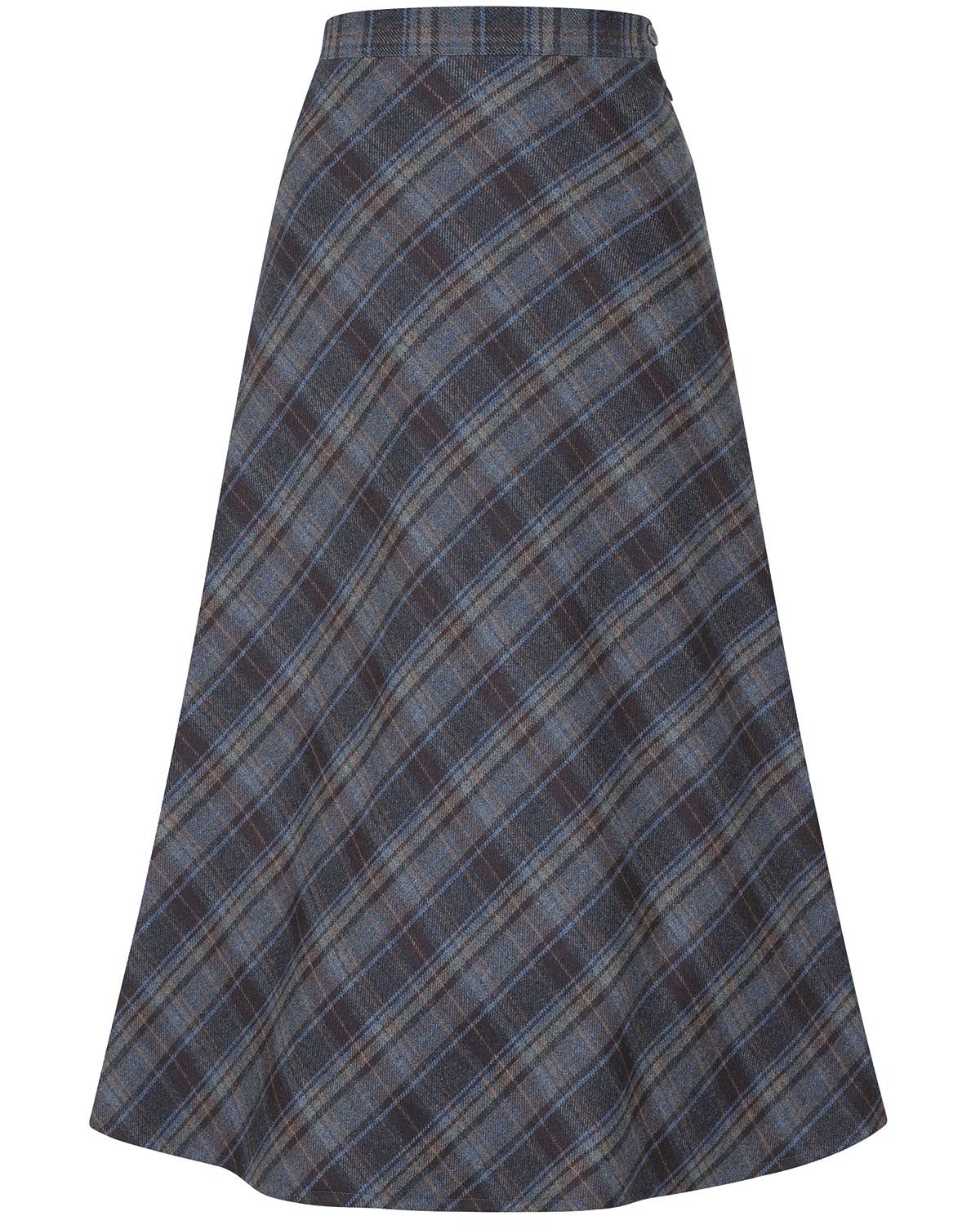 Dover Wool Blend Checked Bias Skirt - Image 2 - Country Collection