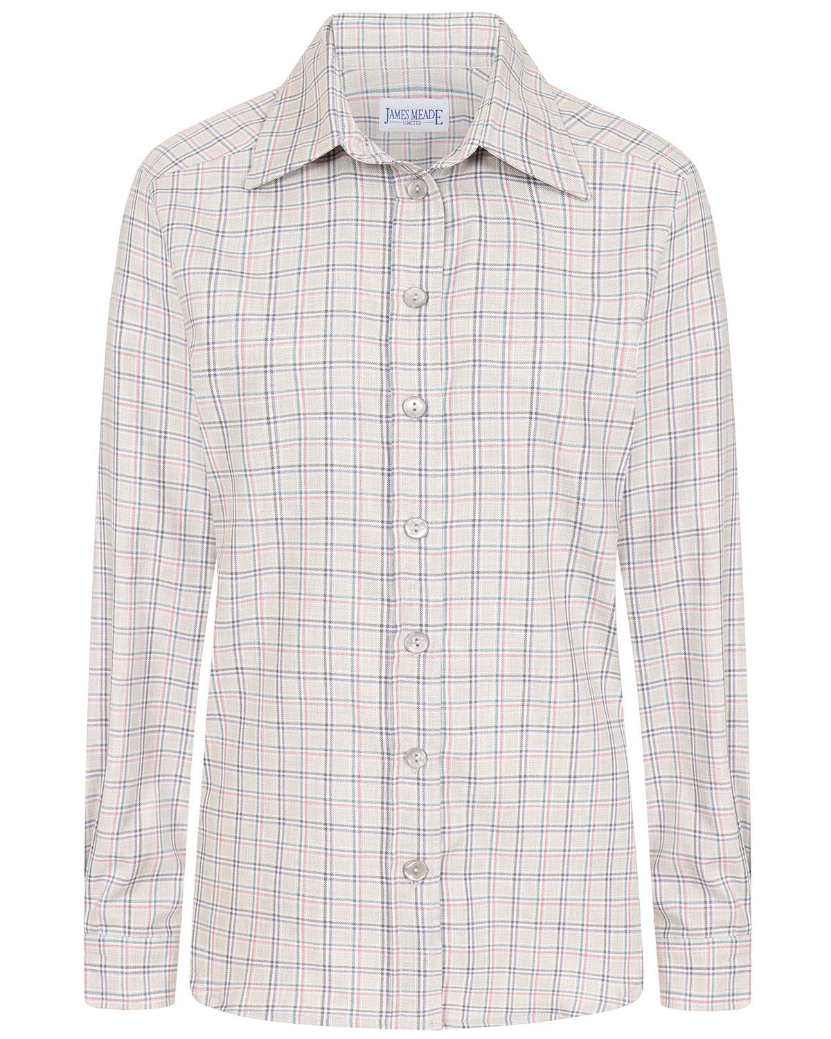 Irene Checked Long Sleeve Cotton Blouse - Image 2 - Country Collection