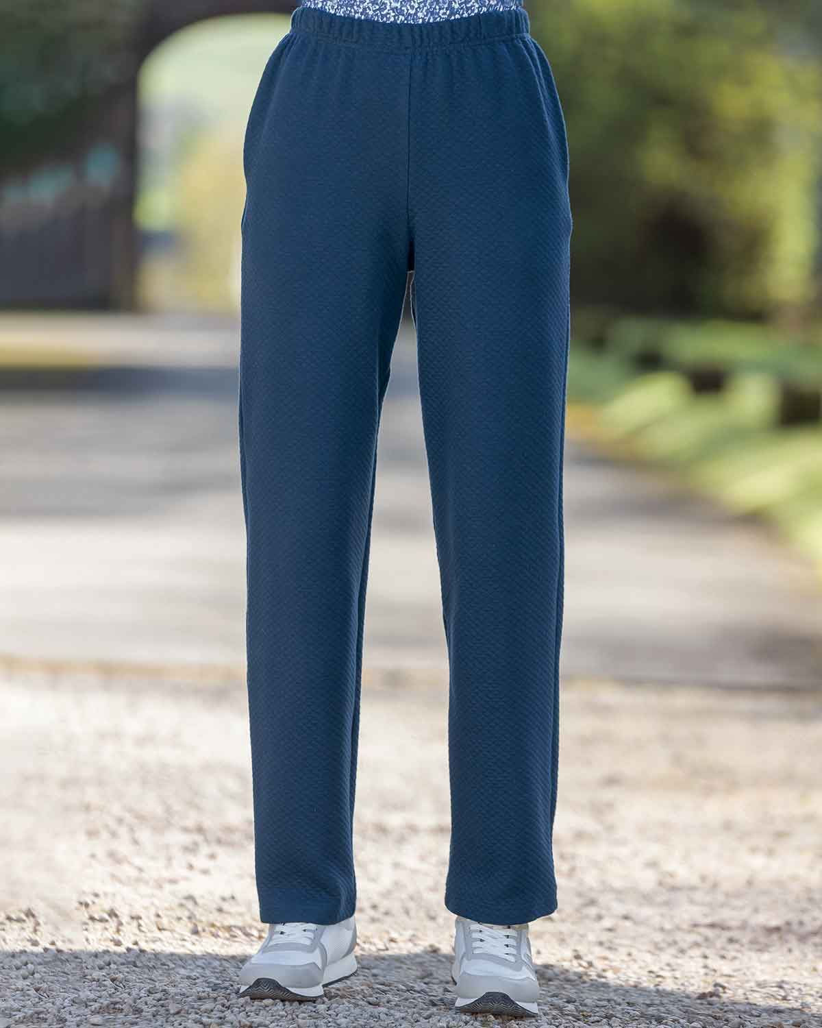 Savanna Quilted pull On Leisure Trousers - Navy - Country Collection