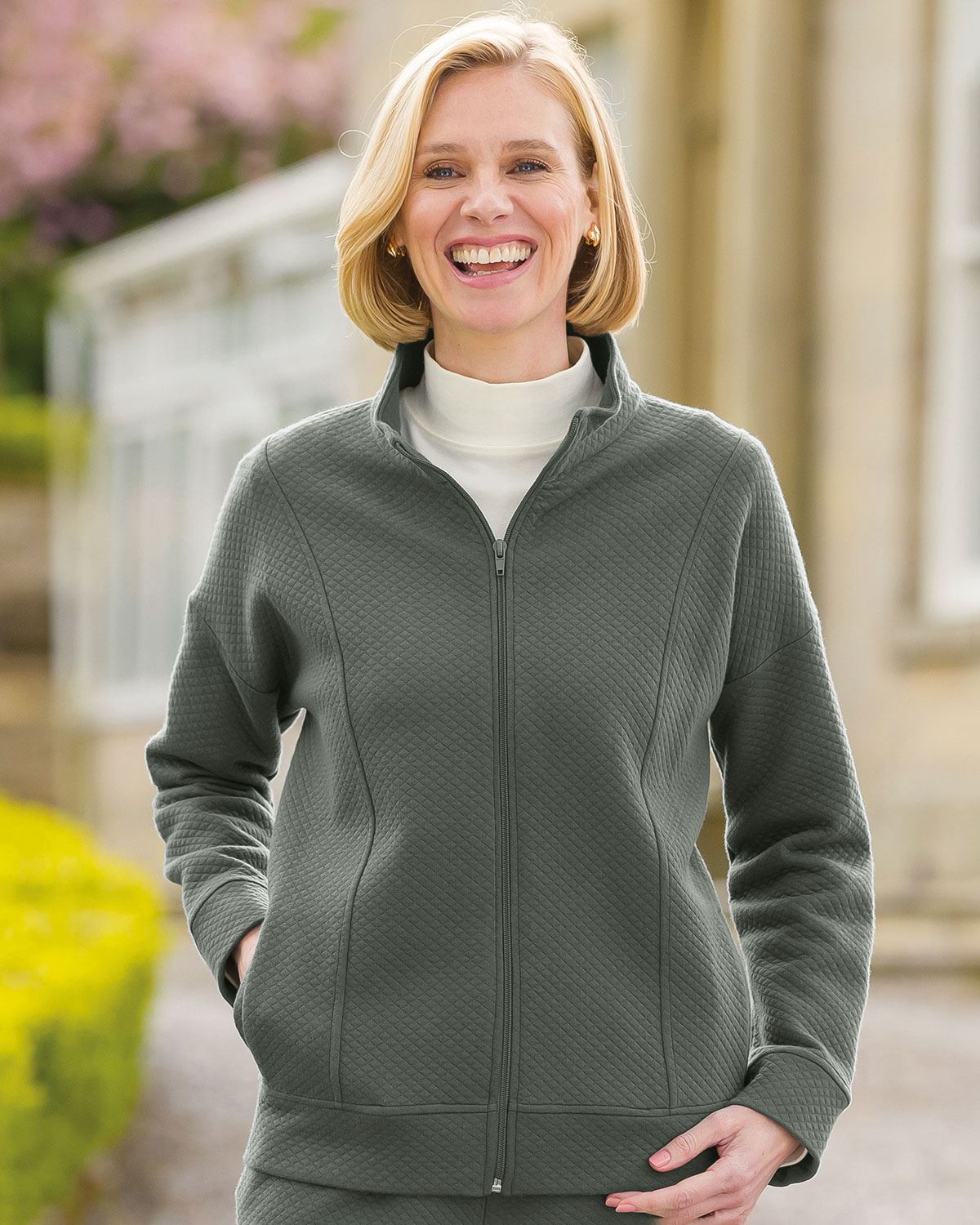Savanna Quilted Ladies Leisure Cardigan - Image 2 - Country Collection