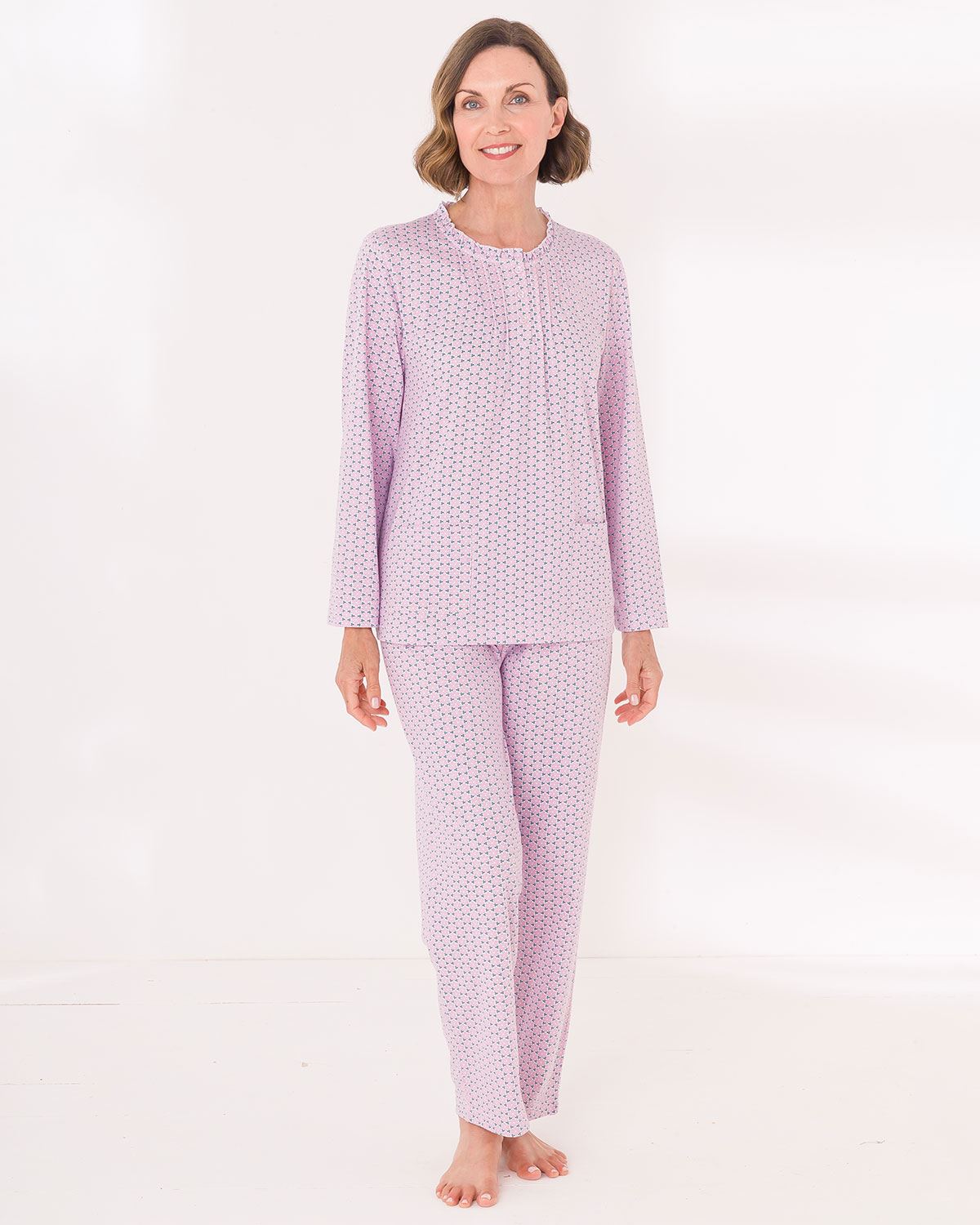 Quinn Floral Long Sleeve Cotton Pyjamas - Multi - Country Collection