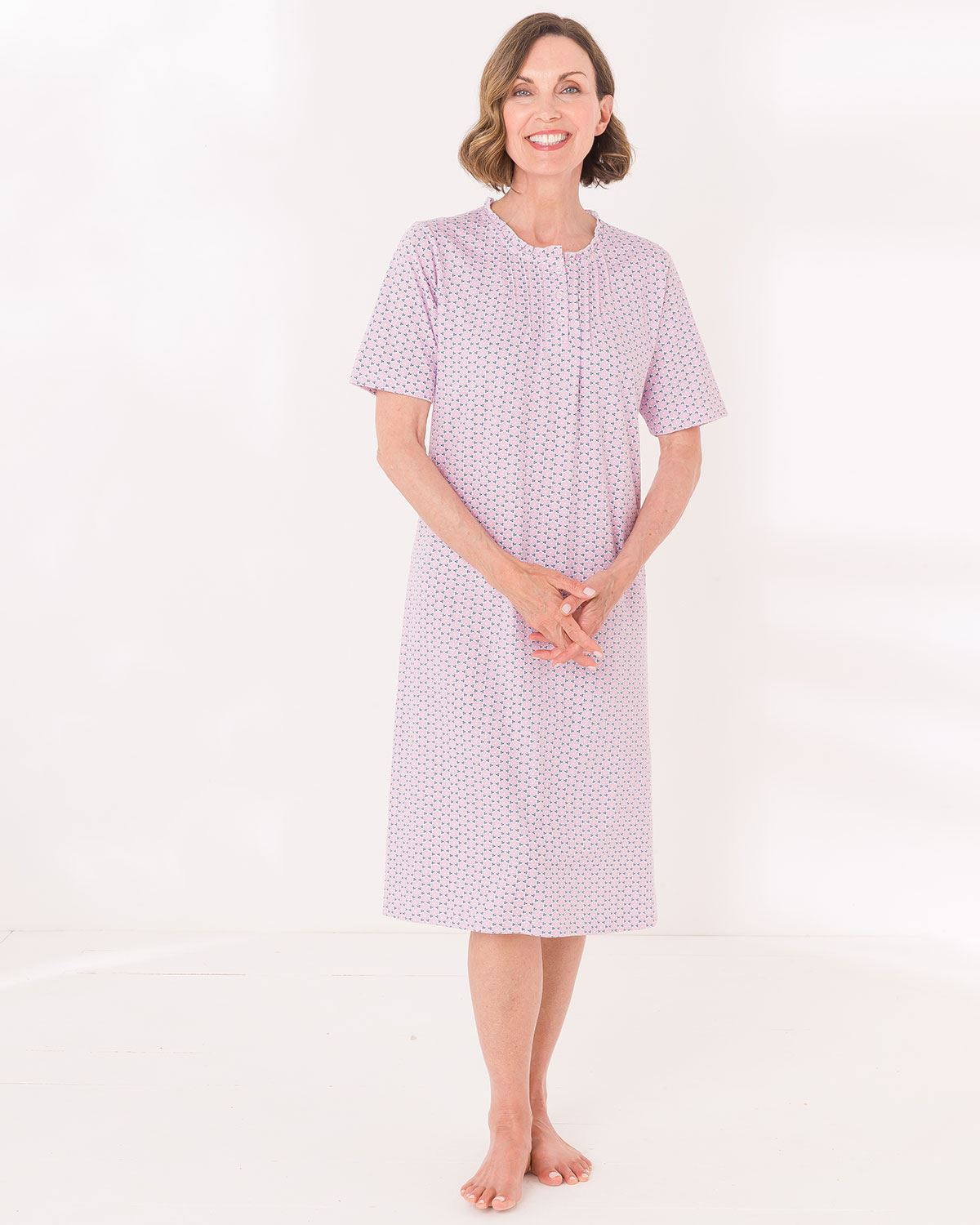 Quinn Floral Short Sleeve Cotton Nightdress - Country Collection