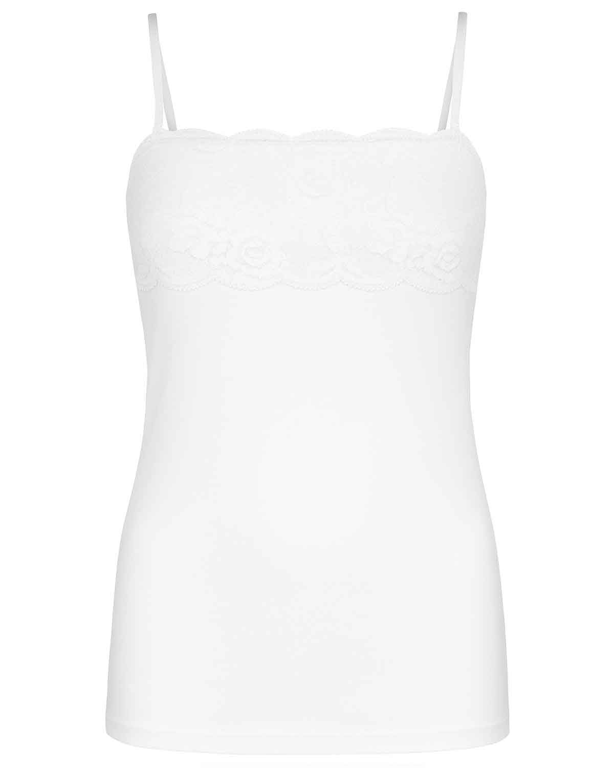 Slenderella Gaspe Lace Camisole Top - White - Country Collection