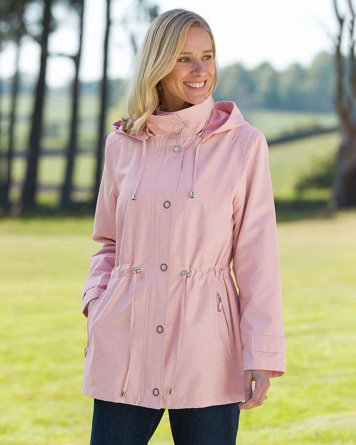 Kennedy Patterned Showerproof Coat - Pink - Country Collection