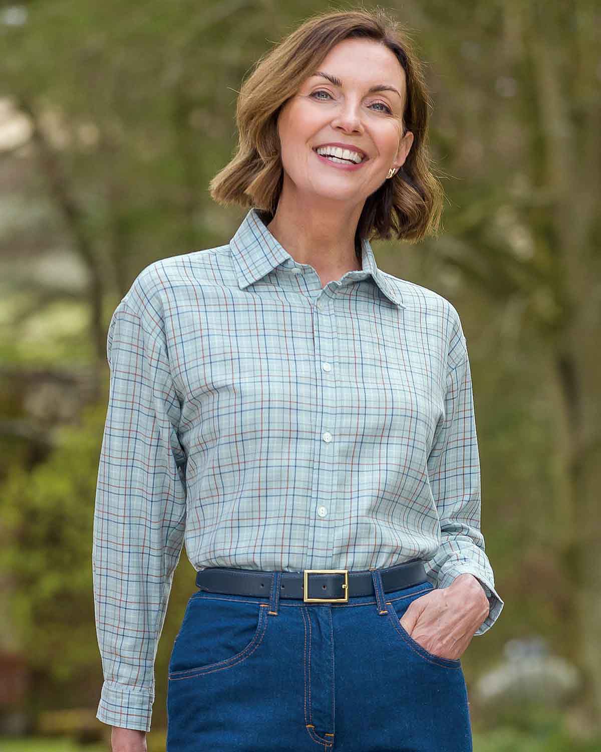 Harriet Checked Soft Handle Long Sleeve Blouse - Image 2 - Country Collection