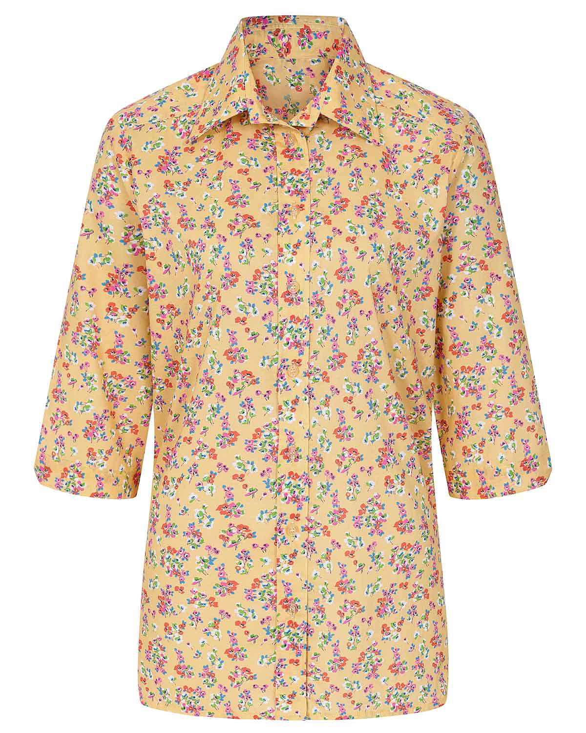 Claire Floral Pure Cotton 3/4 Sleeve Blouse - Image 3 - Country Collection