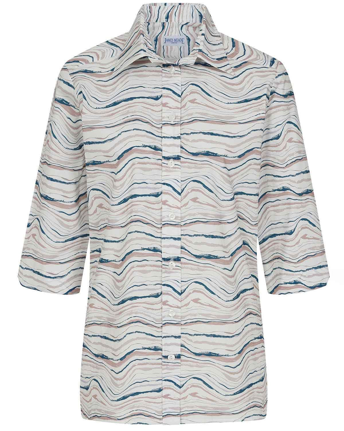 Maggie Patterned Cotton 3/4 Sleeve Blouse - Image 2 - Country Collection