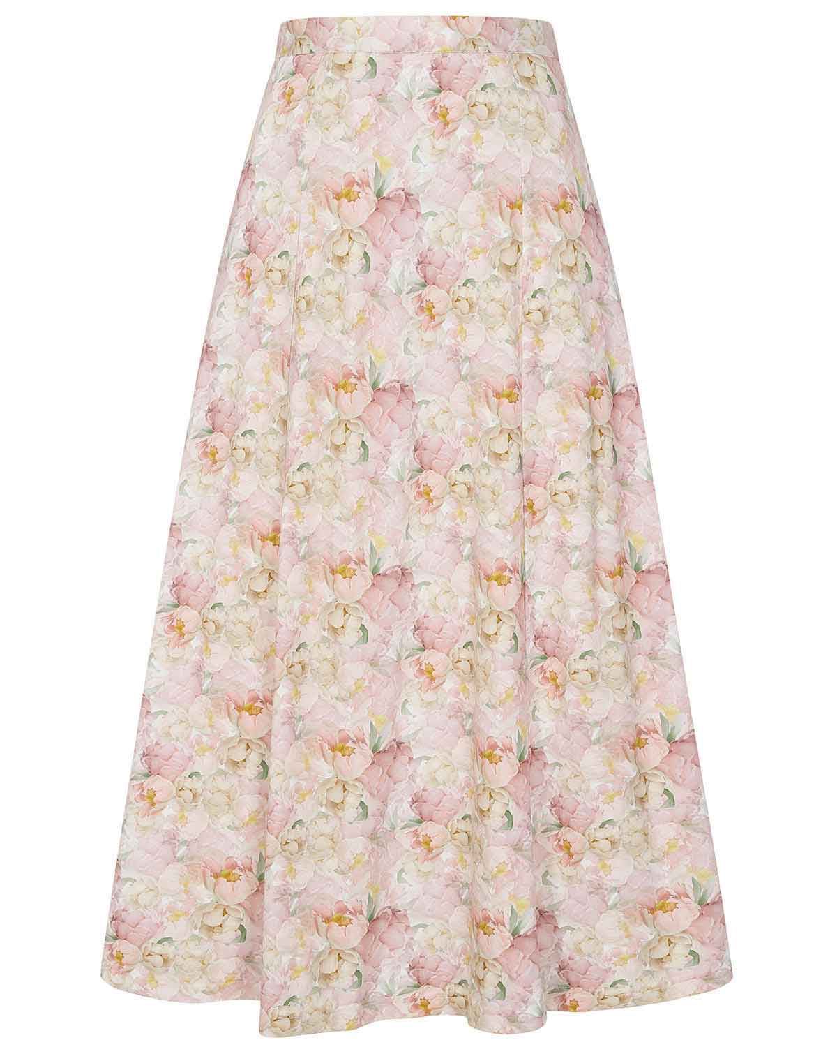 Melody Floral Pure Cotton Pull On Skirt - Image 2 - Country Collection