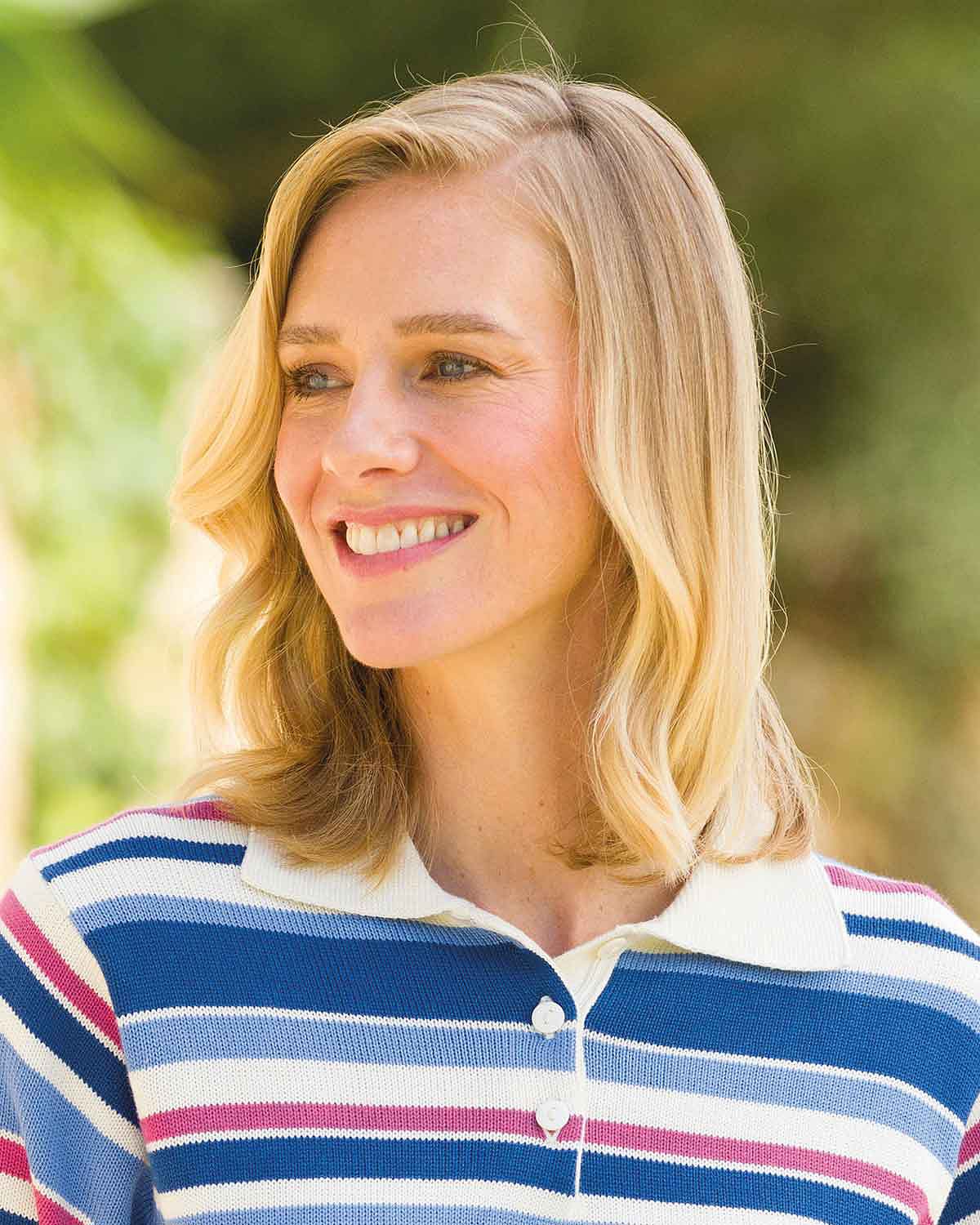 Dollie Luxury Knit Striped Cotton Sweater - Image 3 - Country Collection