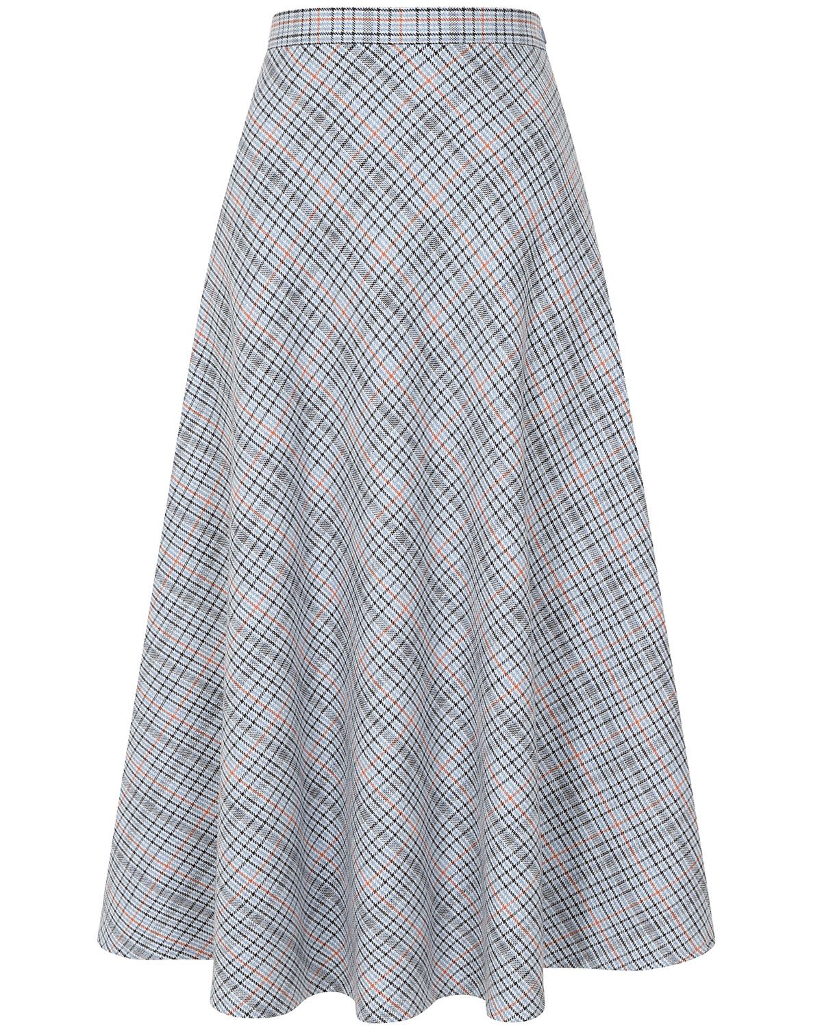 Torquay Wool Blend Checked Fully Lined Skirt - Image 2 - Country Collection