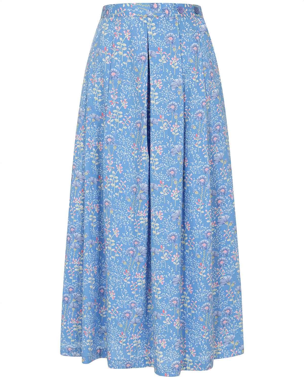 Emilia Pure Cotton Lined Soft Pleated Skirt - Image 2 - Country Collection