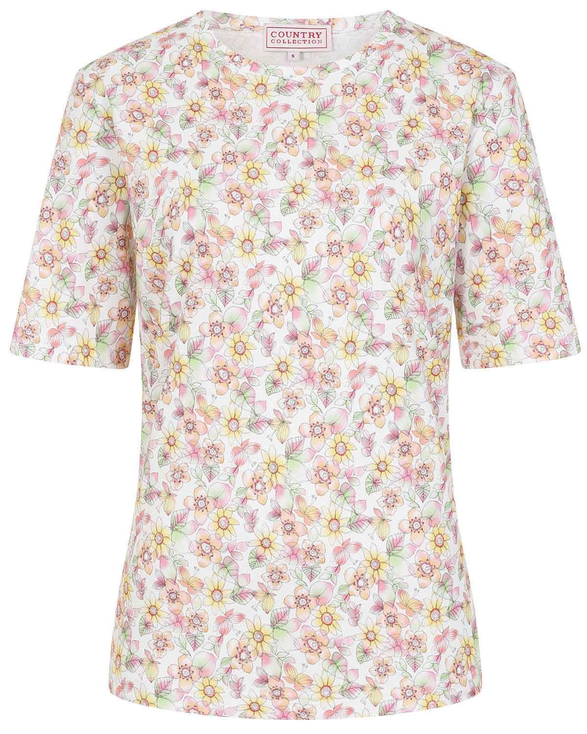 Hallie Floral Short Sleeve Cotton Top - Image 2 - Country Collection