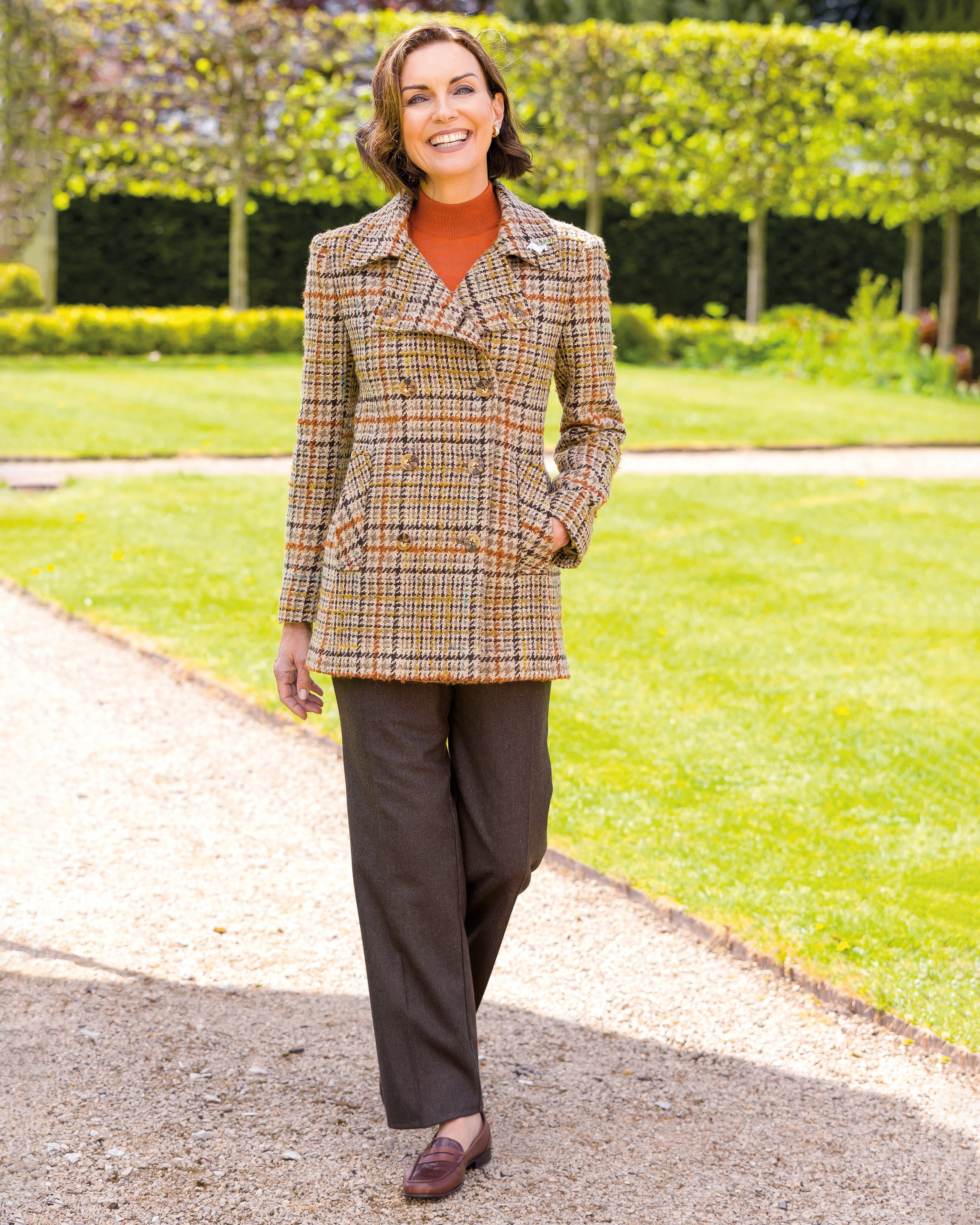 Ladies’ Wool Blend Flannel Trousers – Chocolate