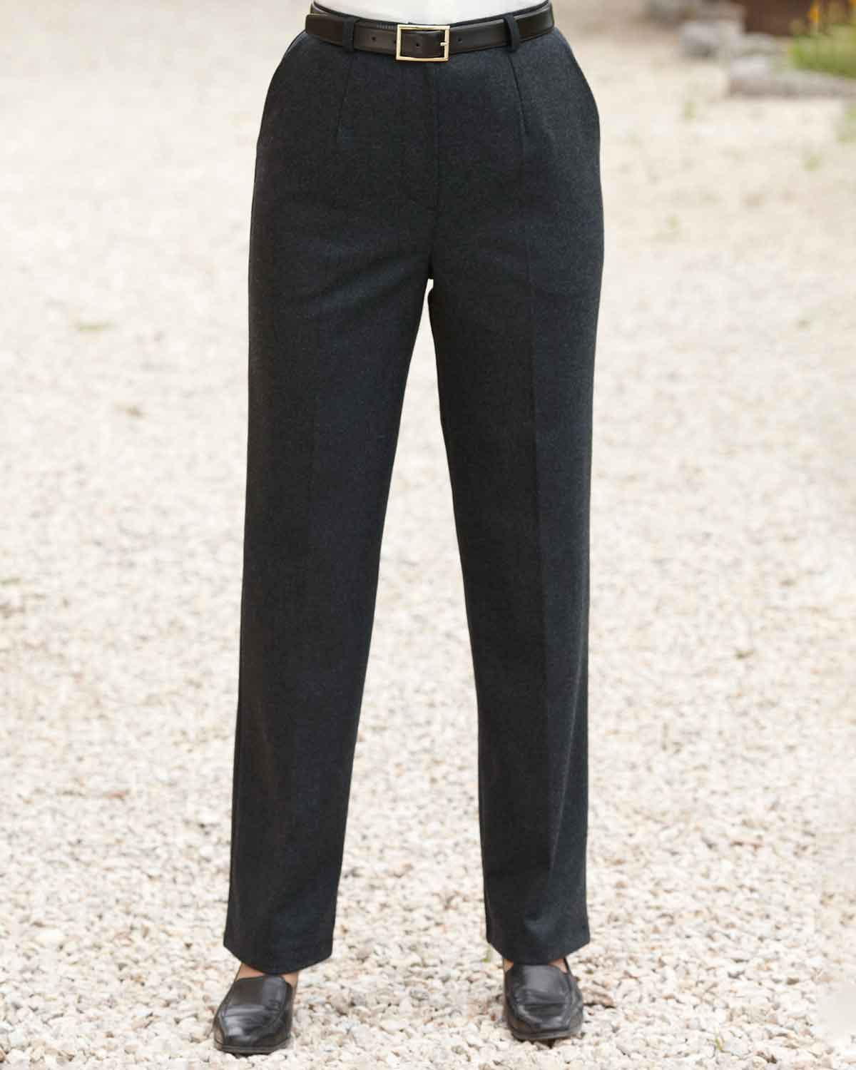 Ladies Flannel Trousers - Charcoal - Country Collection