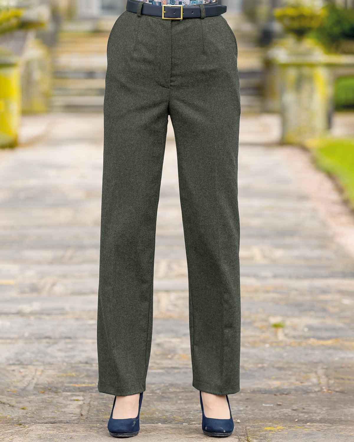 Ladies Flannel Trousers - Loden - Country Collection